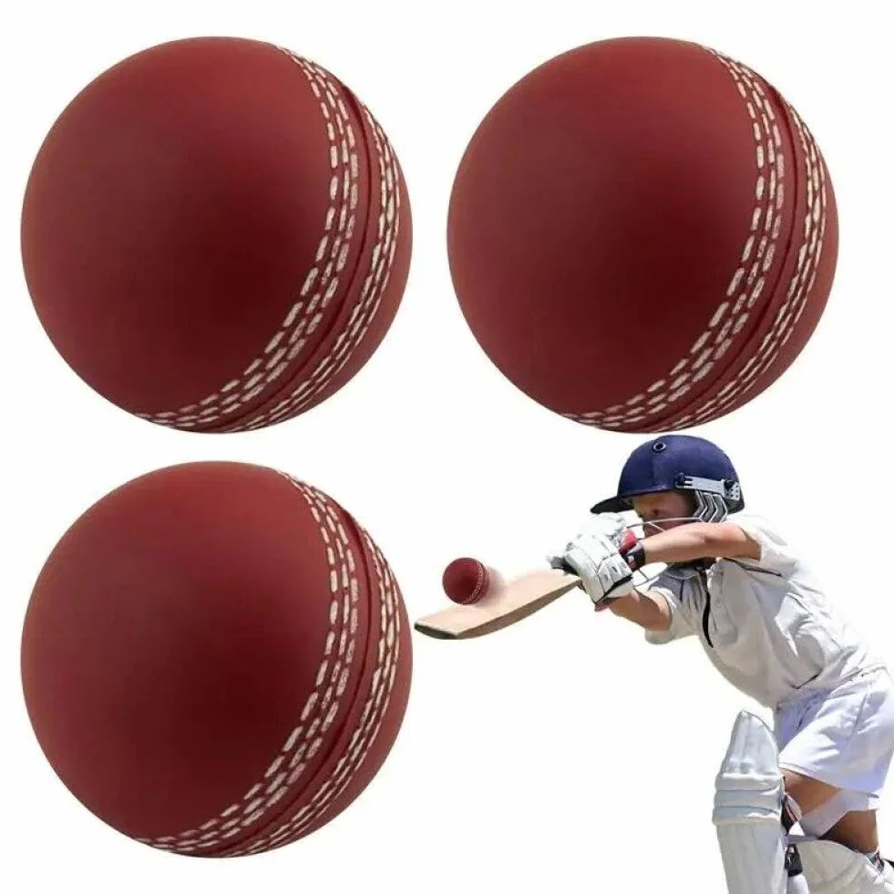 Palline Cricket 4 Pezzi per Allenamento, Morbida con Cucitura Cucita a Mano