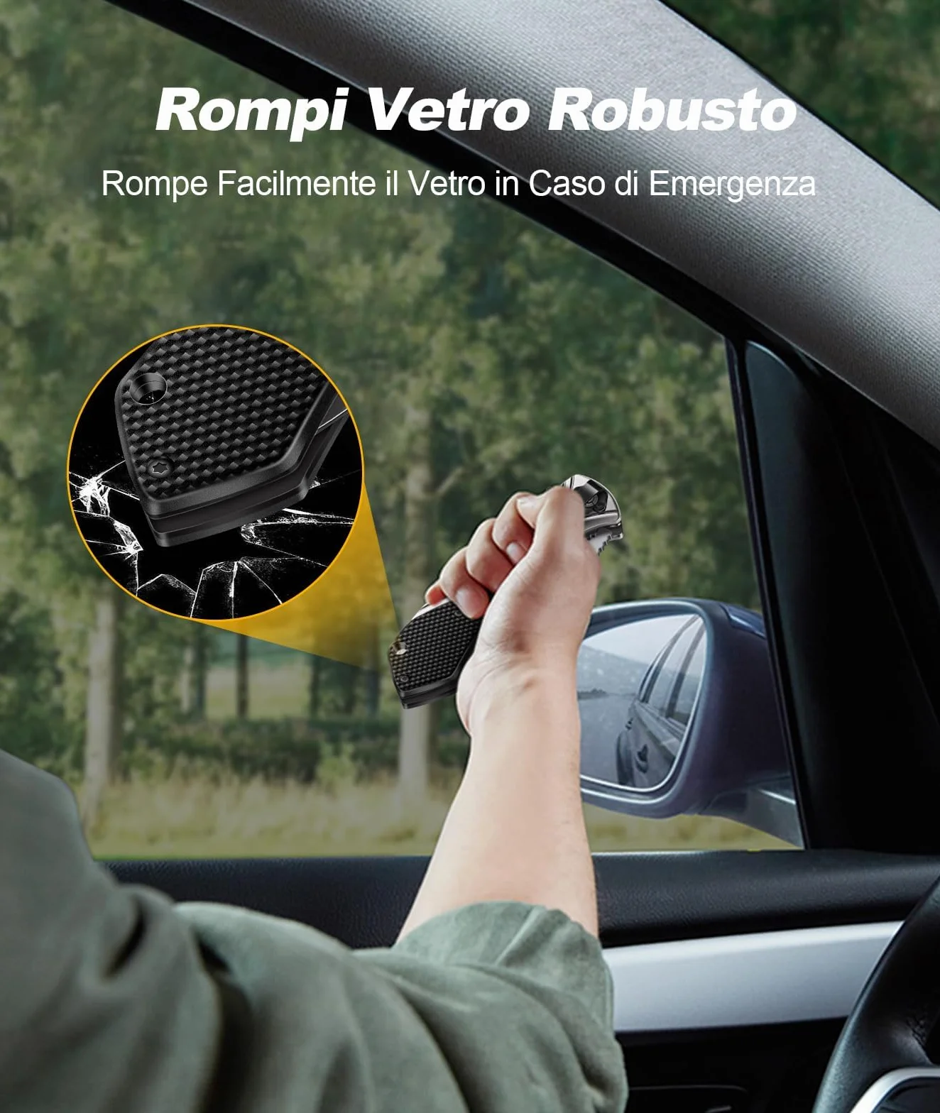 ISEYOU Coltello da Caccia Lama Acciaio Inossidabile 3Cr13 Rivestimento Titanio Portatile Clip Tasca Multifunzione