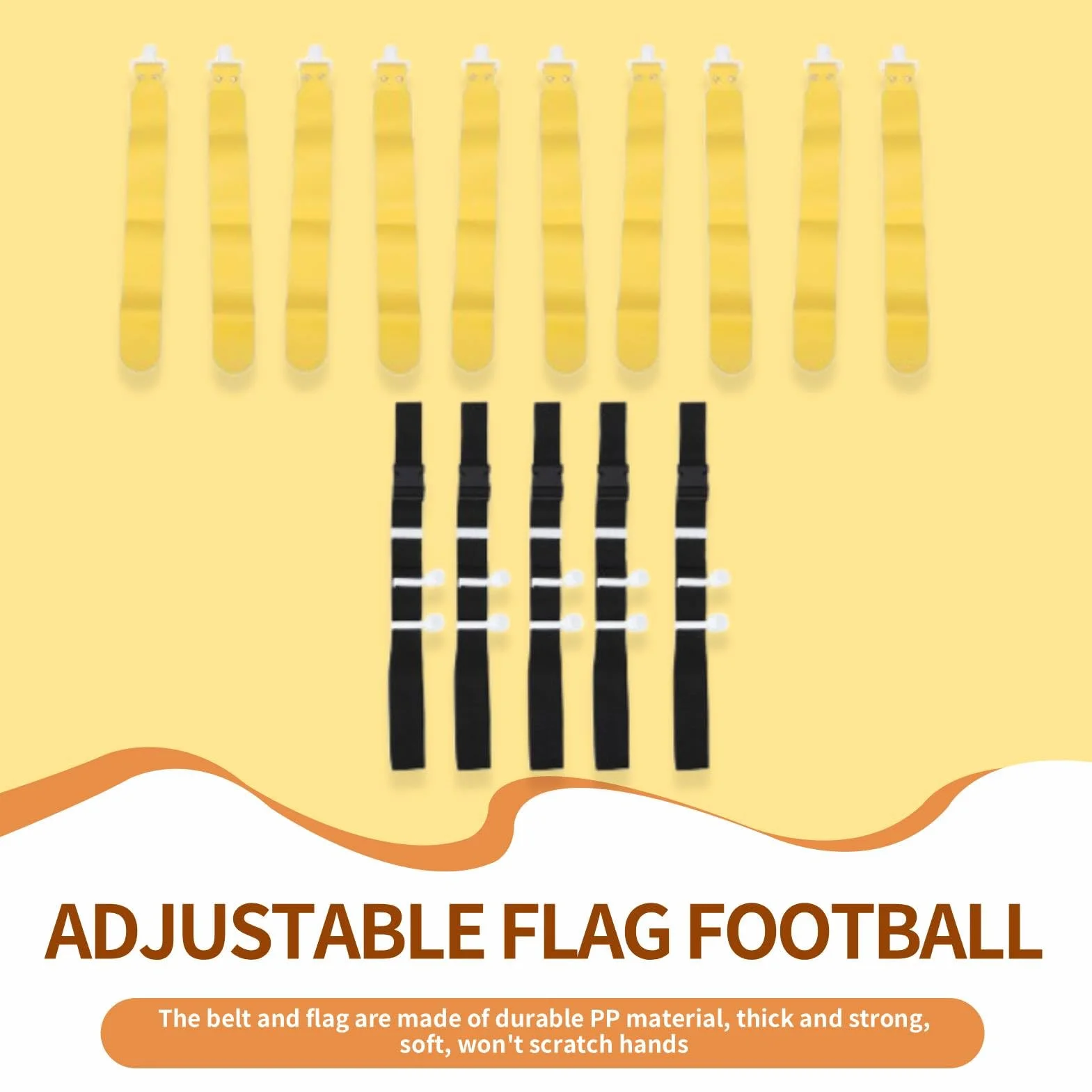 Calts Calts Flag Football Set, 5 giocatori regolabile, con fibbia Easy Lacring Away Belt