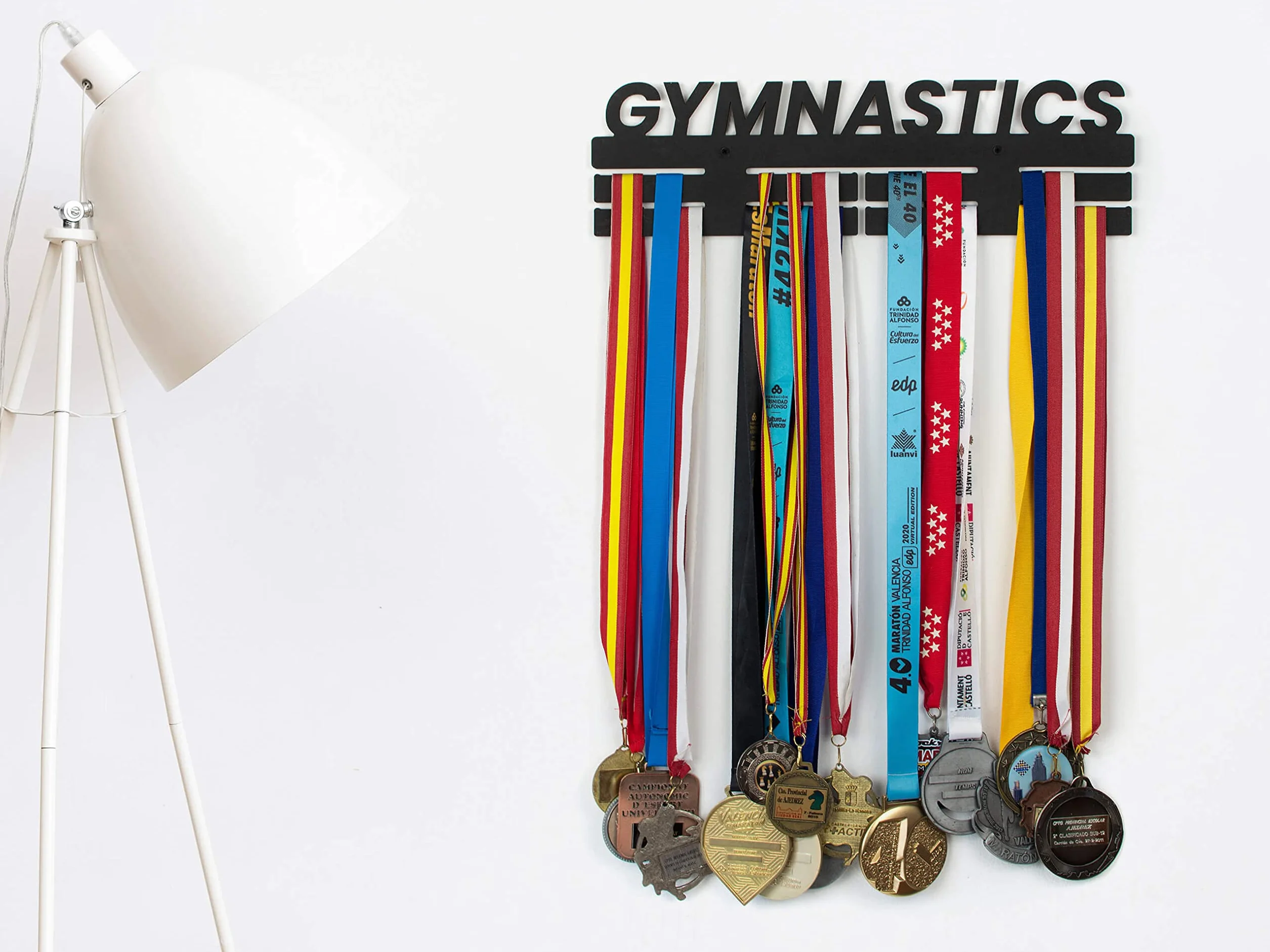 CONTRAXT Porta medaglie da Parete Legno Medagliere Appendi Espositore Sportiva Bambino Medal Hanger Display