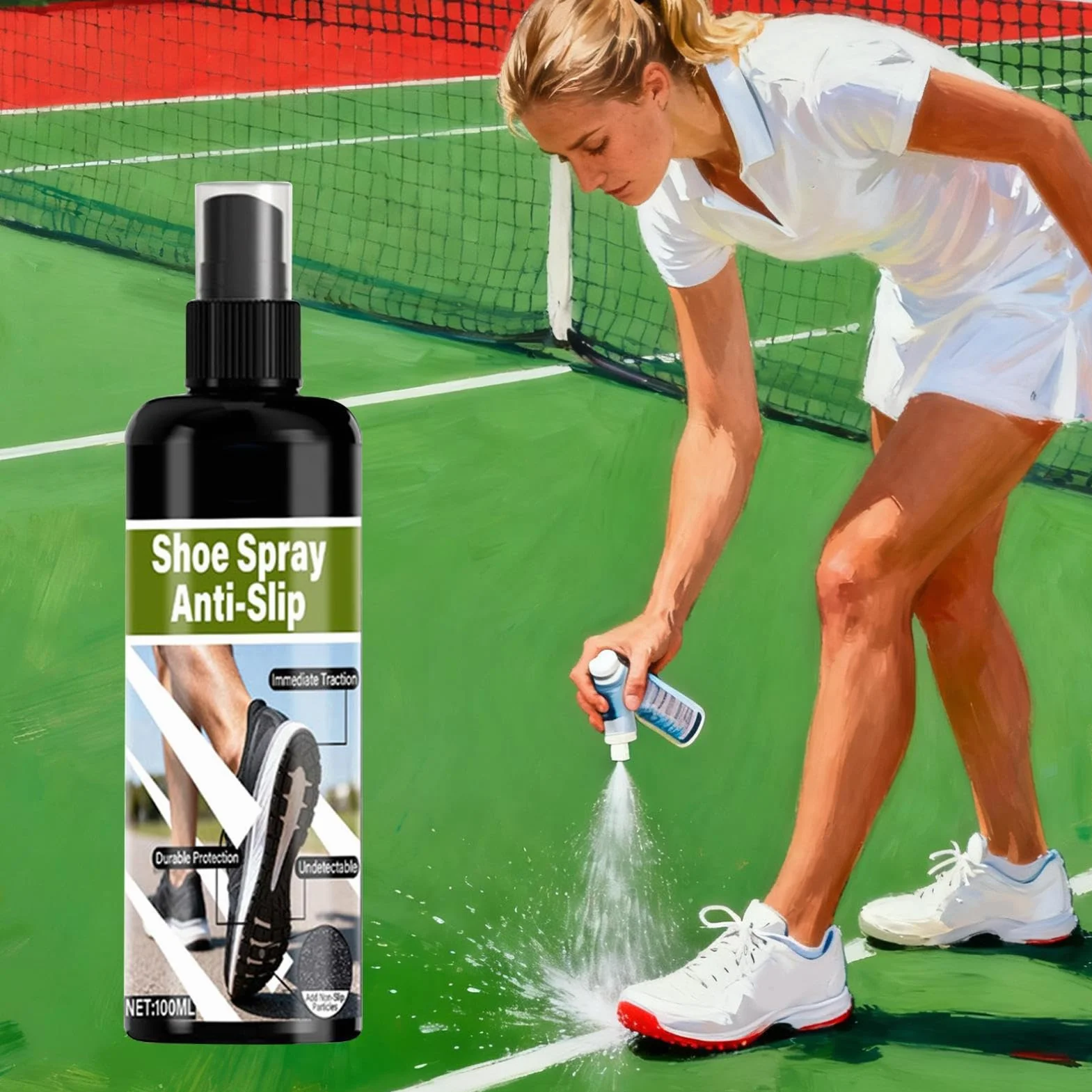 Spray Grip per Scarpe da Pallacanestro 100ml Attrezzatura Allenamento Non Appiccicoso