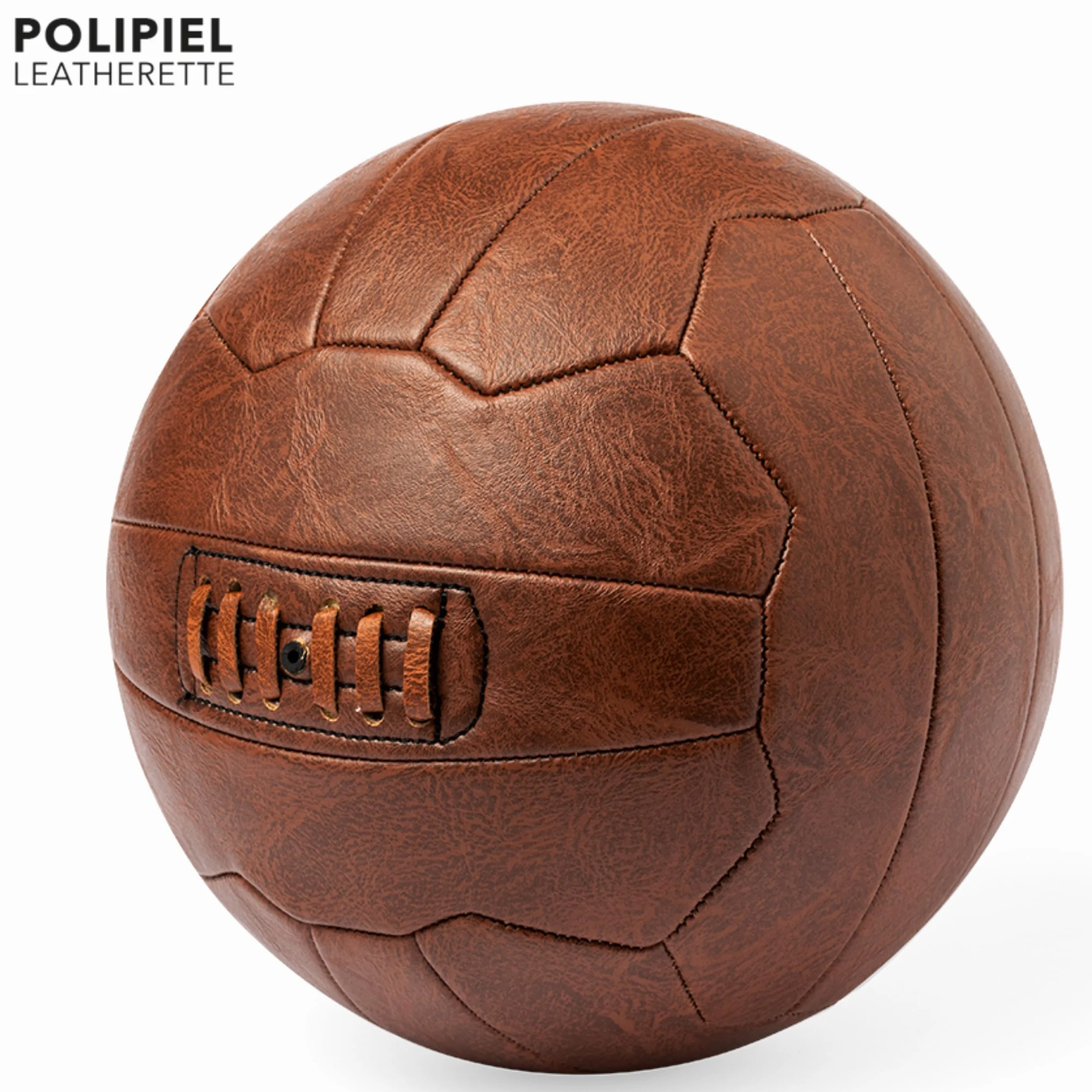 noTrash2003 Bern Style - Palla da calcio in stile vintage, per il tempo libero 1954, in pelle PU marrone, taglia 5