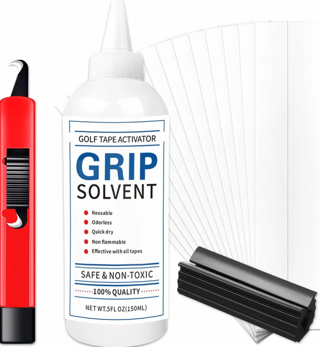 AMRTA Golf Club Regripping Kit Nastro Gancio Lama Morsa Gomma Doppio Adesivo Coltello Strumento Rimozione Ferri Putter