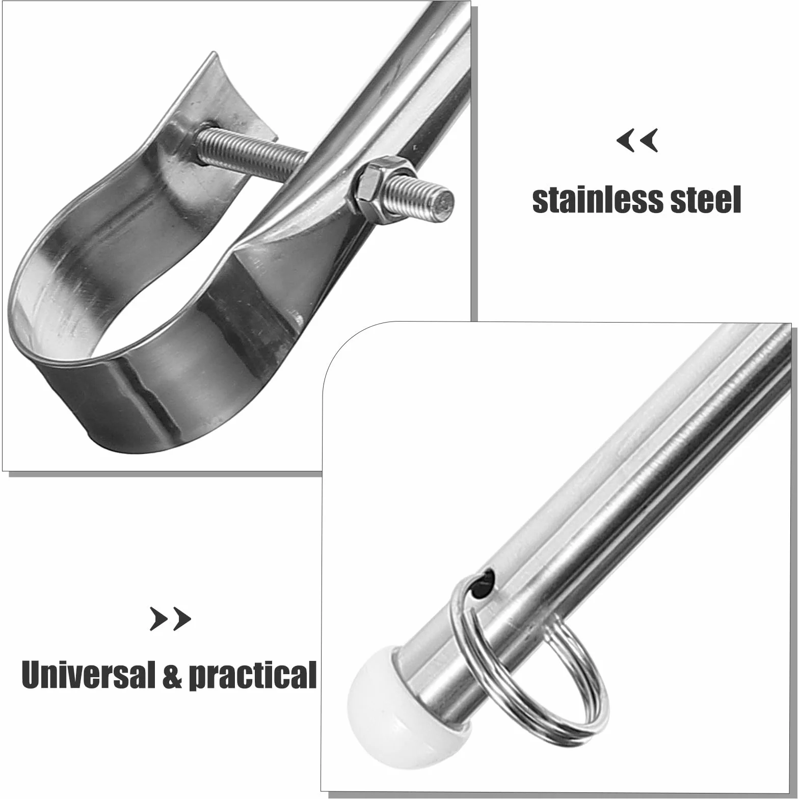 Asta Portabandiera Acciaio Inox per Barche Supporto Bandiera Marina Resistente Usura