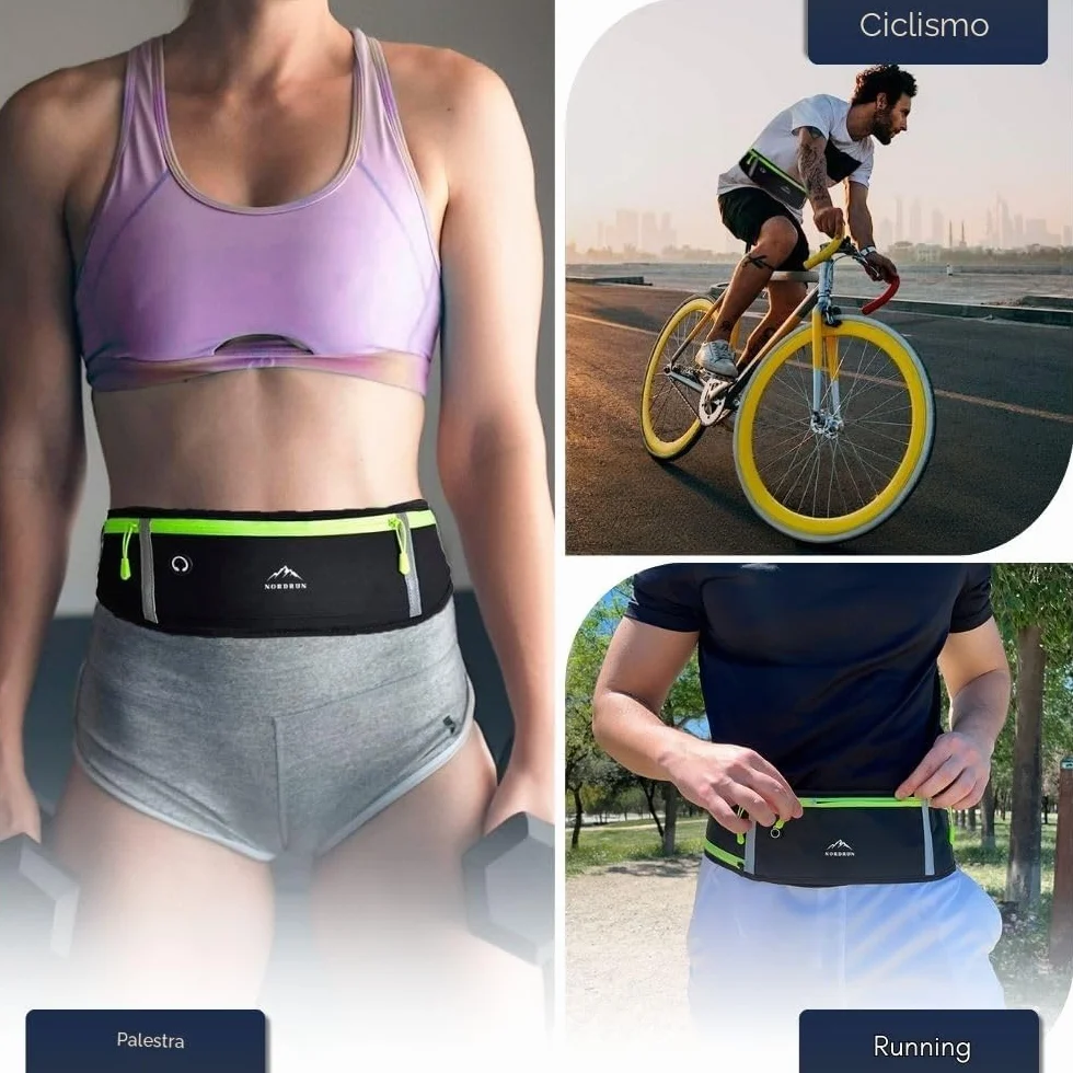 Marsupio Running Impermeabile Uomo Donna per Corsa Sport Trekking Fitness Jogging Cintura Palestra Cellulare