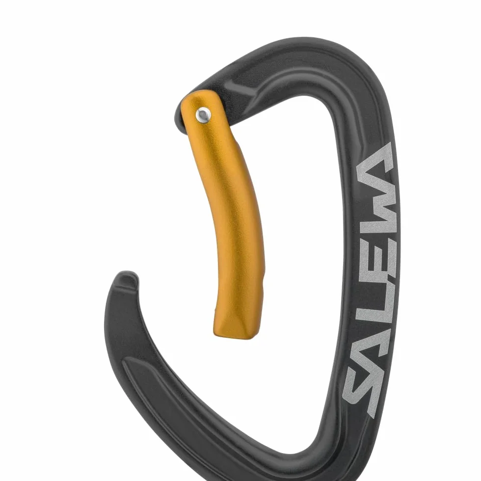 SALEWA Ortles Bent Carabiner, Black/Irish Green