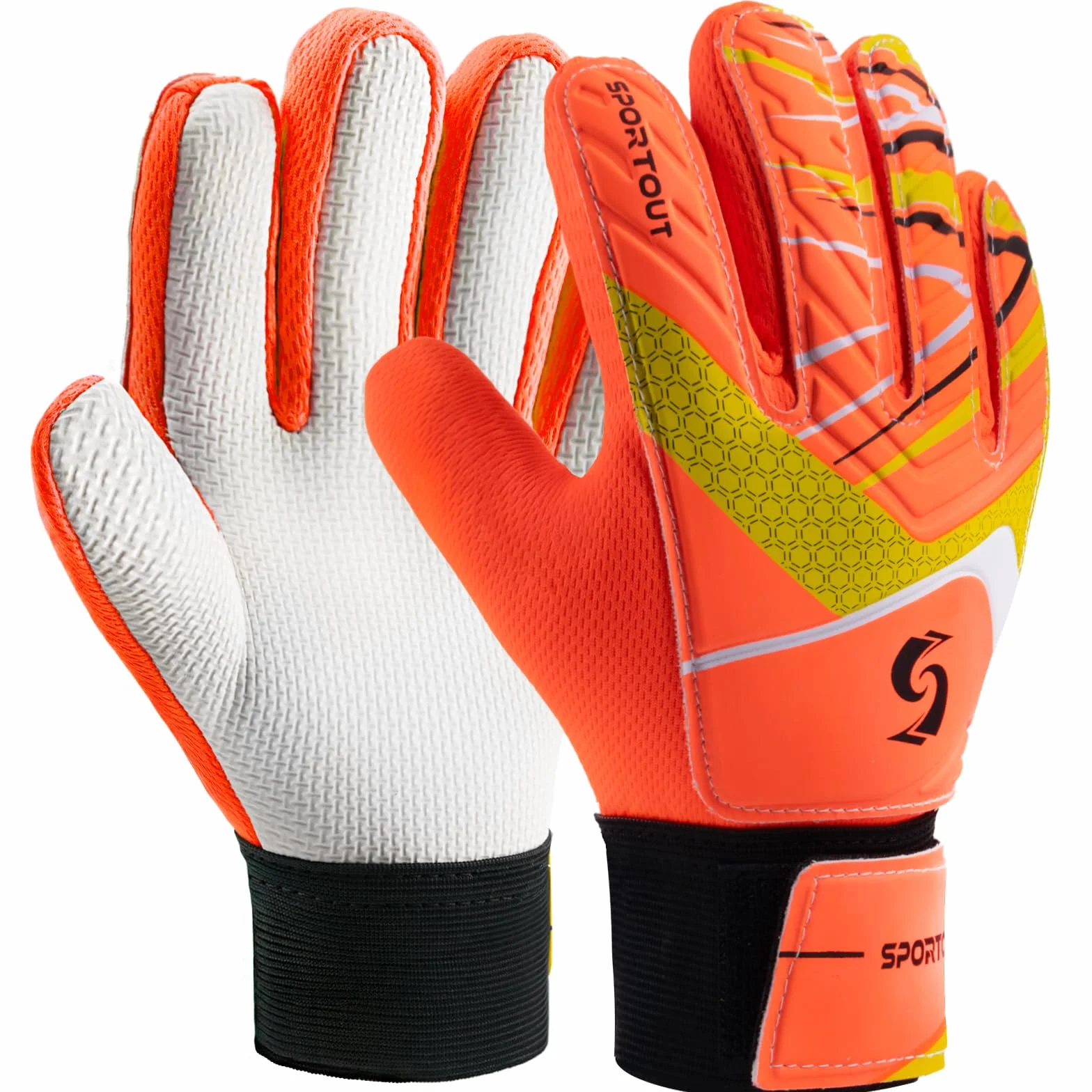 Sportout guanti da portiere bambini ragazzi doppia protezione polso lattice antiscivolo