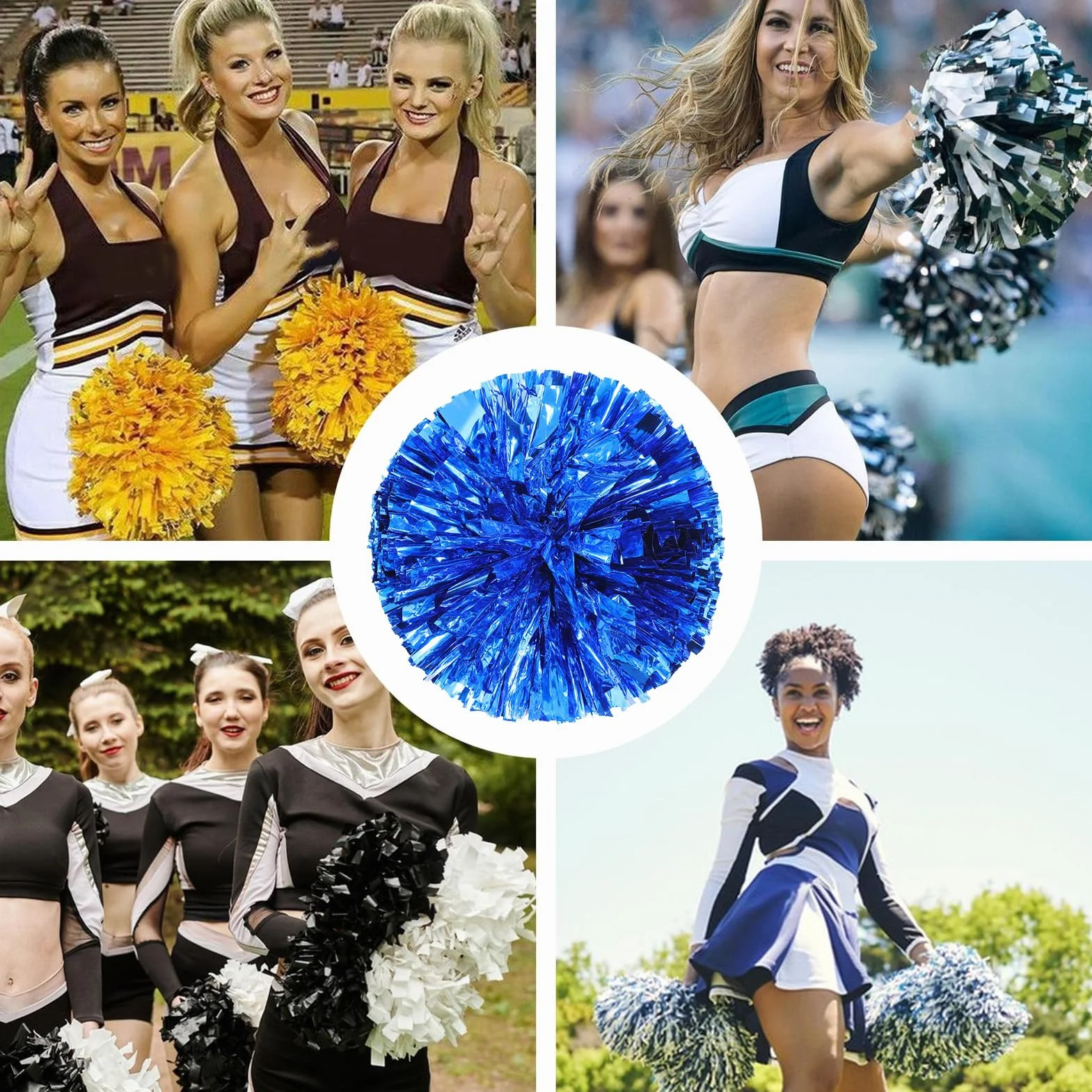 Pompon da cheerleader per danza e tifo | Stelle filanti leggere con impugnatura