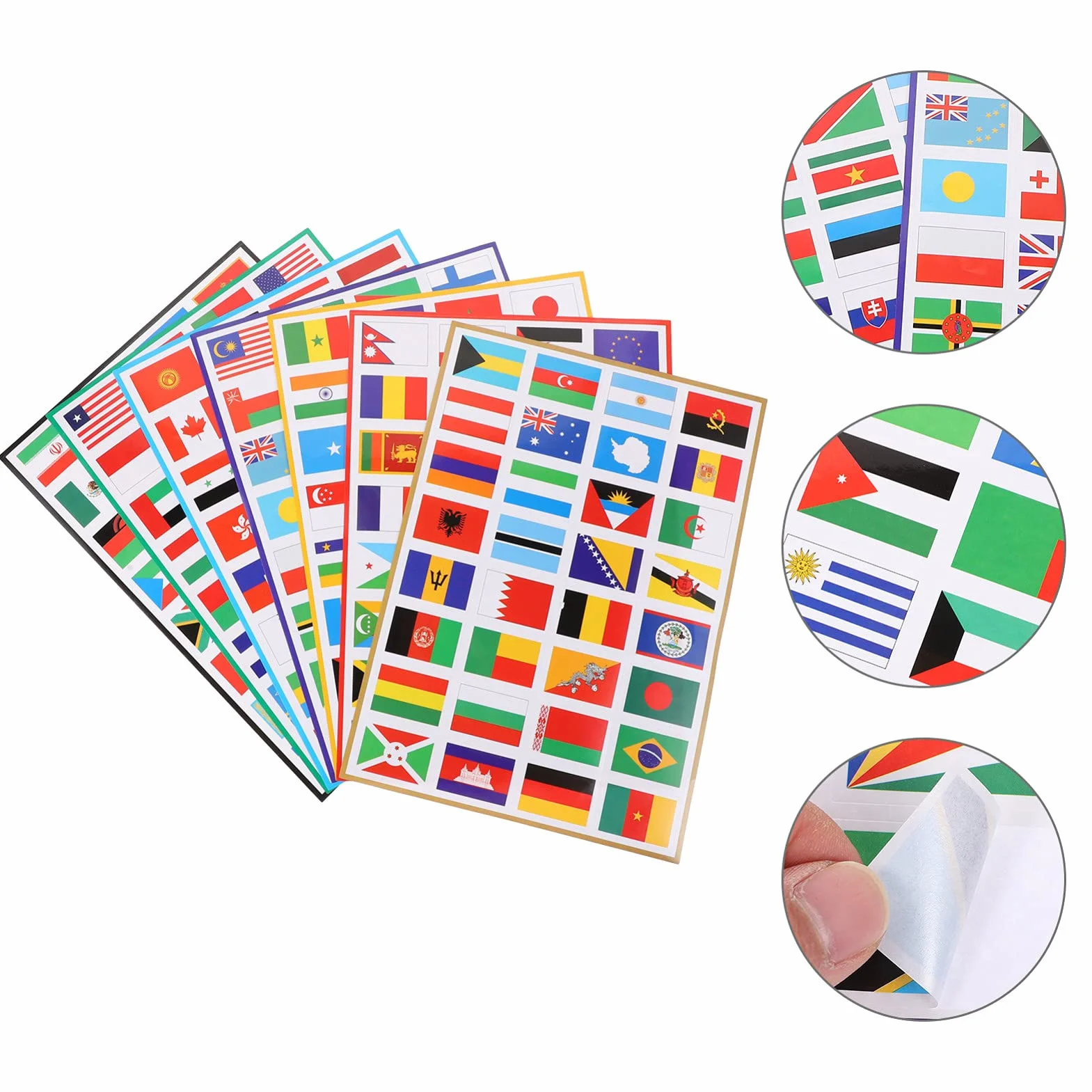 Adesivi per il viso bandiere paesi 7 fogli bandiere nazionali mondo Unione europea