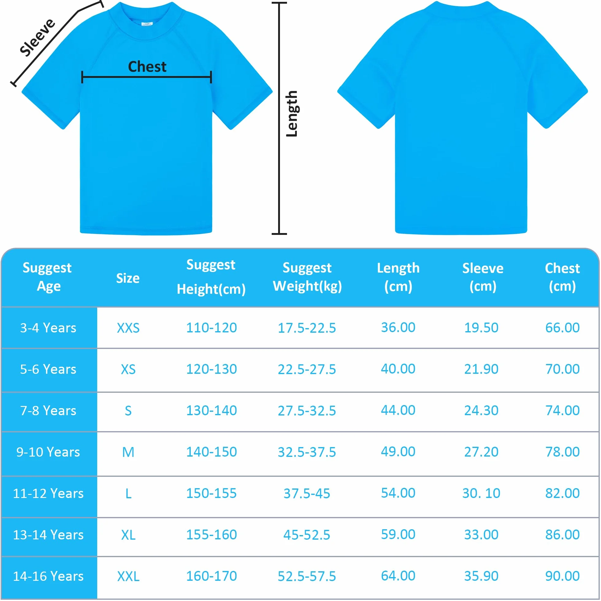 BIG ELEPHANT Rashguard a Maniche Corte per Bambini (Pacco da 3) Costumi da Bagno UPF 50+ Protezione Solare Maglia da Bagno