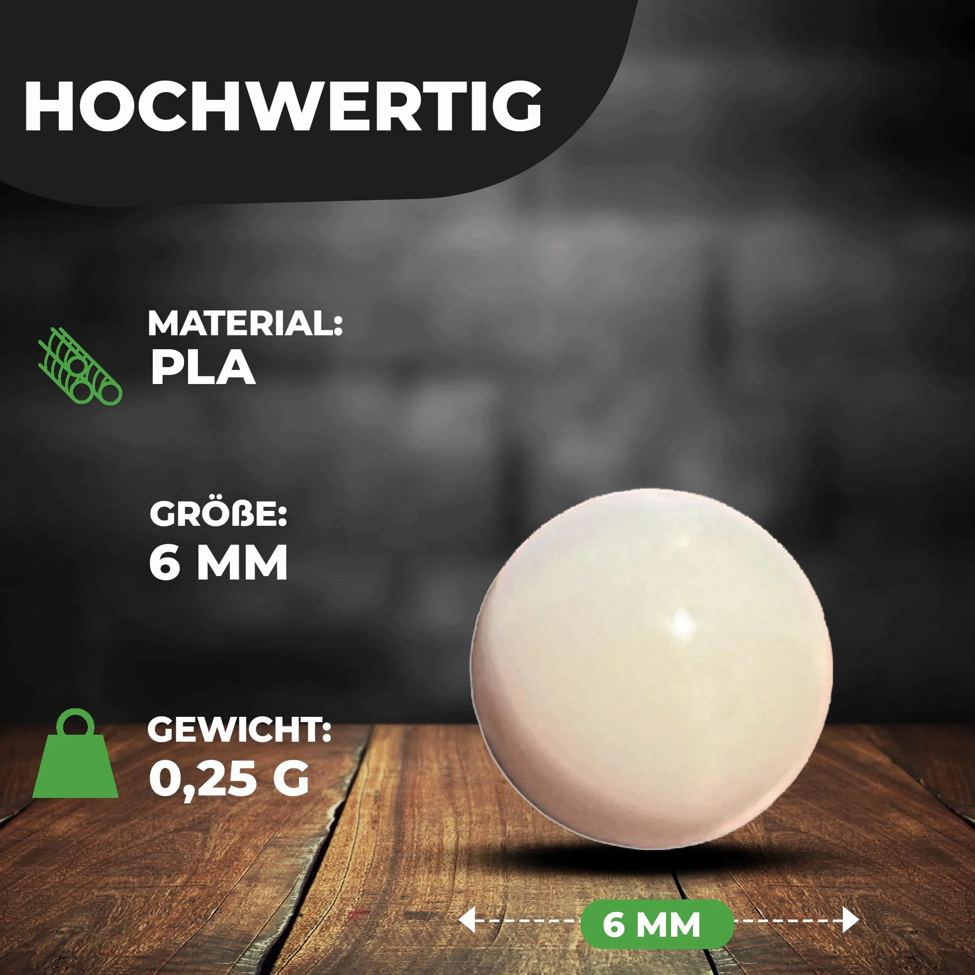 3000 Airsoft Premium Bio BBS 6 mm 0,25 g Fritz-Cell biodegradabile