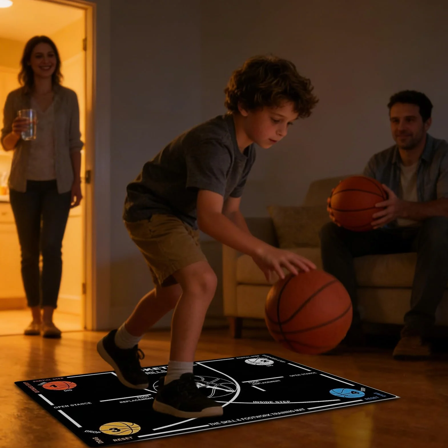 Tappetino da allenamento basket antiscivolo silenzioso per interni ed esterni
