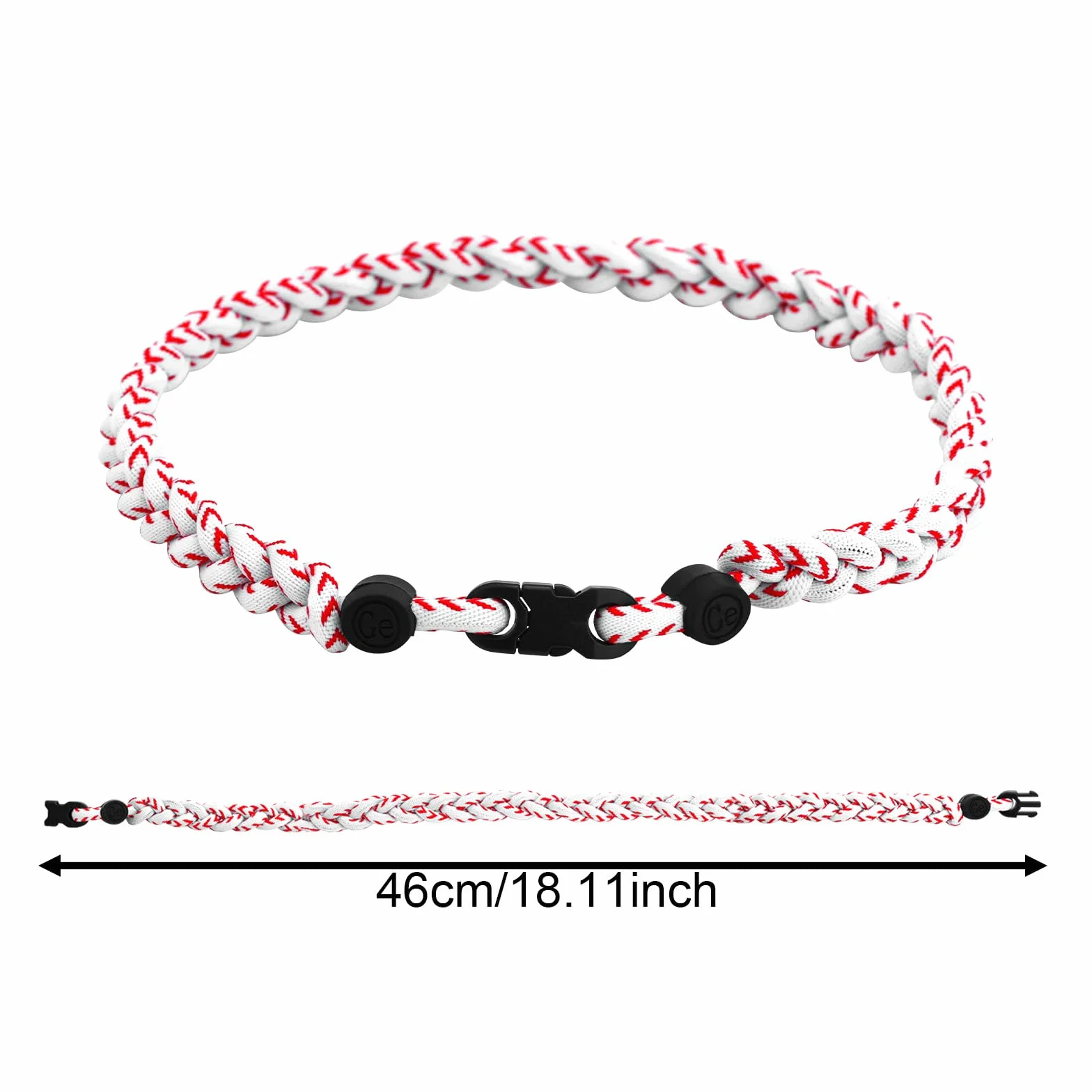 Mikovivi Collana Uomo Baseball Poliestere Intrecciata Sportiva Colori Diversi Accessori Tifosi Calcio Basket
