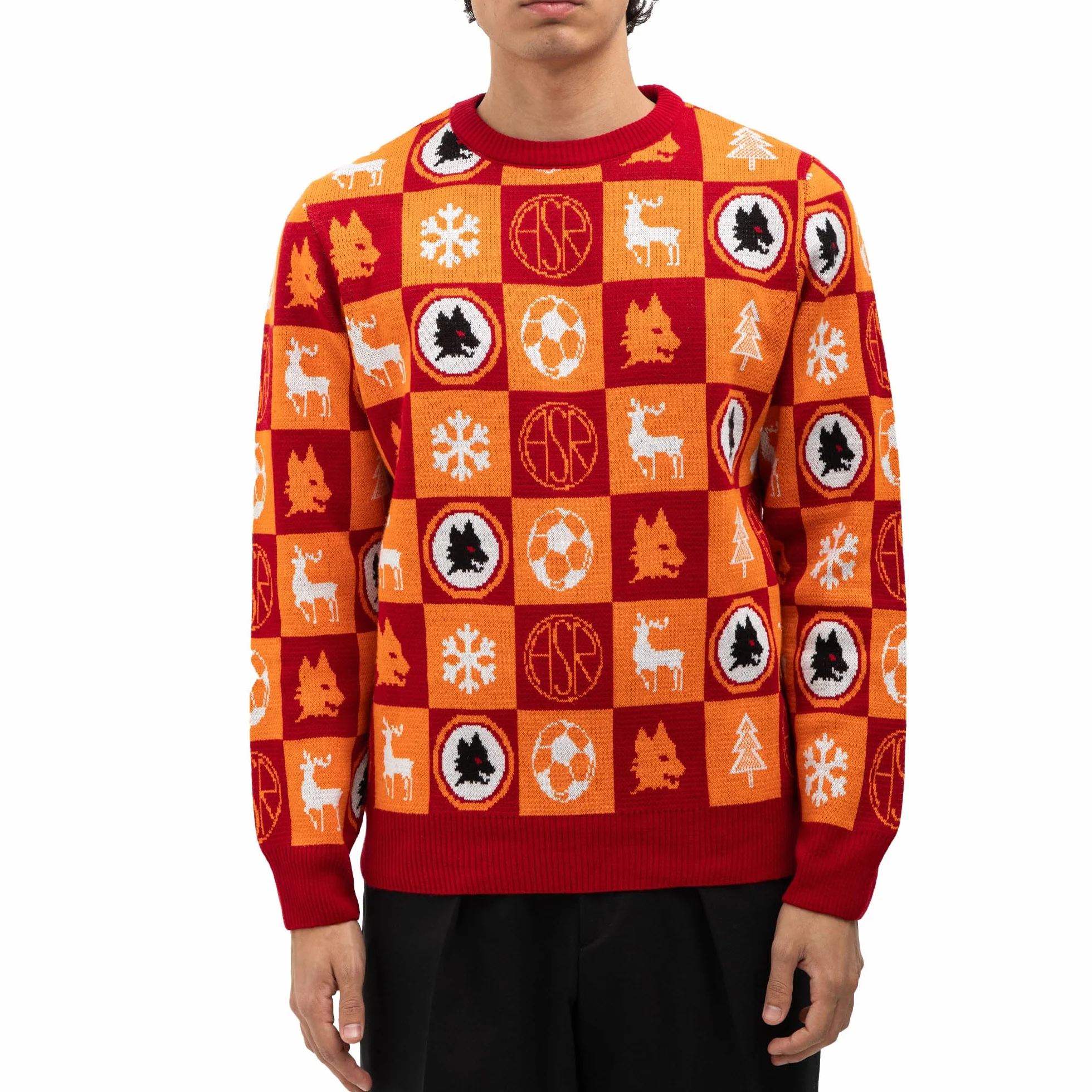AS Roma Maglione Natale, Unisex-Adulto