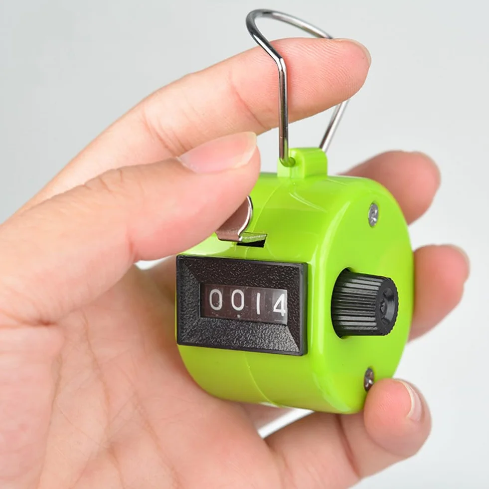 Contatore Manuale in Metallo 3 Pezzi, Tally Counter Digitale Display a 4 Cifre