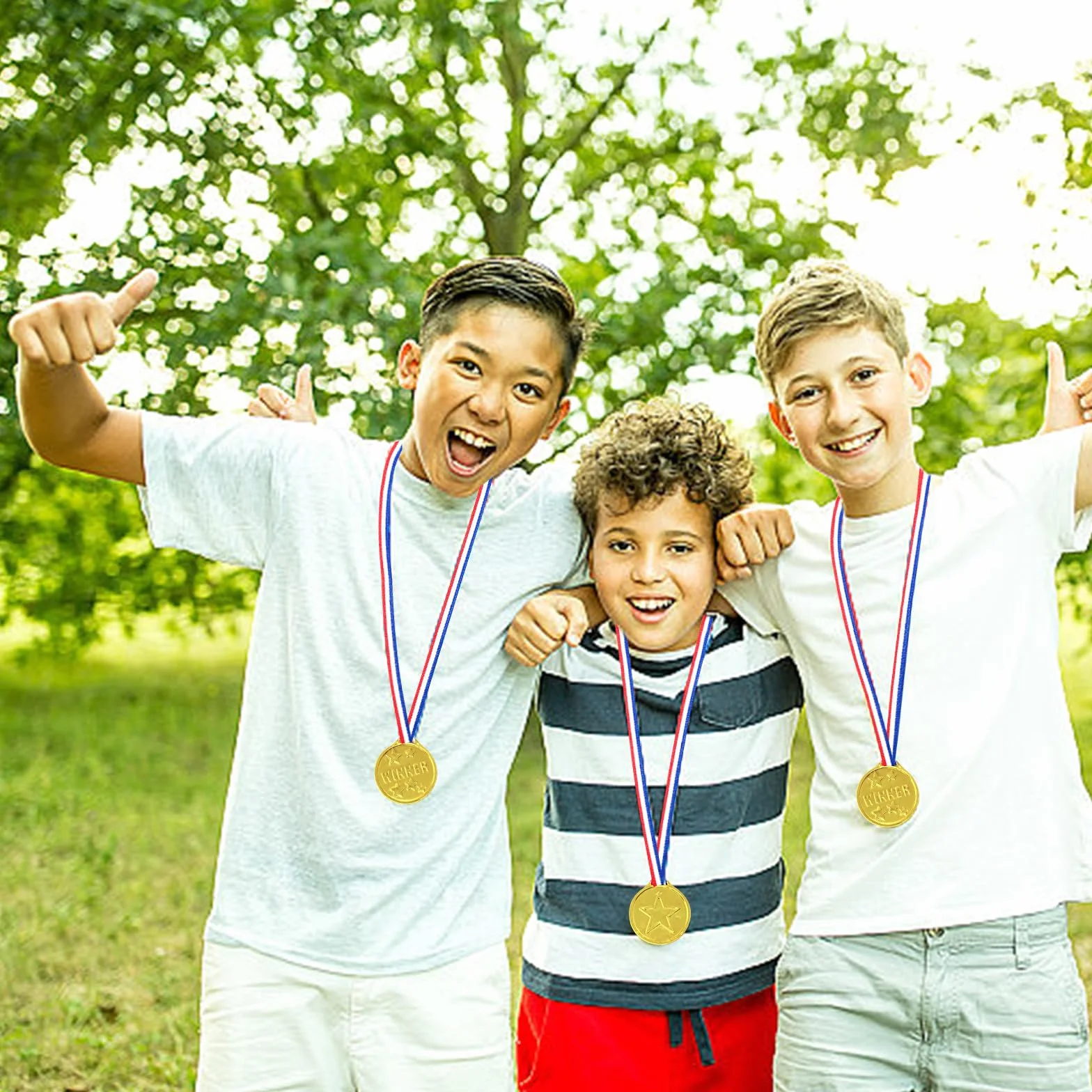 Medaglie sportive per bambini: set di medaglie d'oro per feste e premi