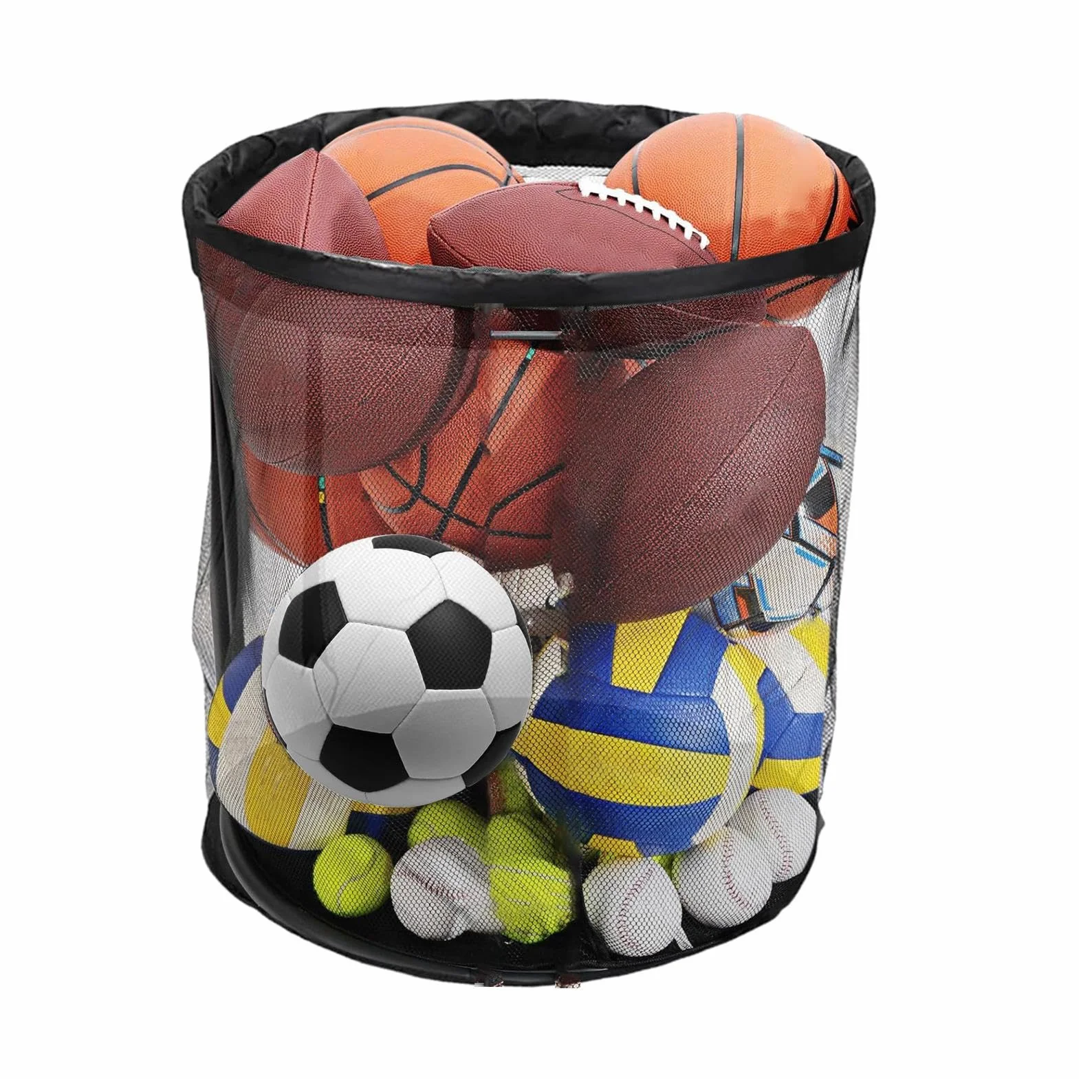 Ripostiglio Per Palloni Da Esterno | Contenitore Per Pallacanestro | Scatola Organizzatrice Portatile Per Pallacanestro A Rete Con Grande Capacità Per Sport Da Esterno Giardino Patio Piscina E Garage
