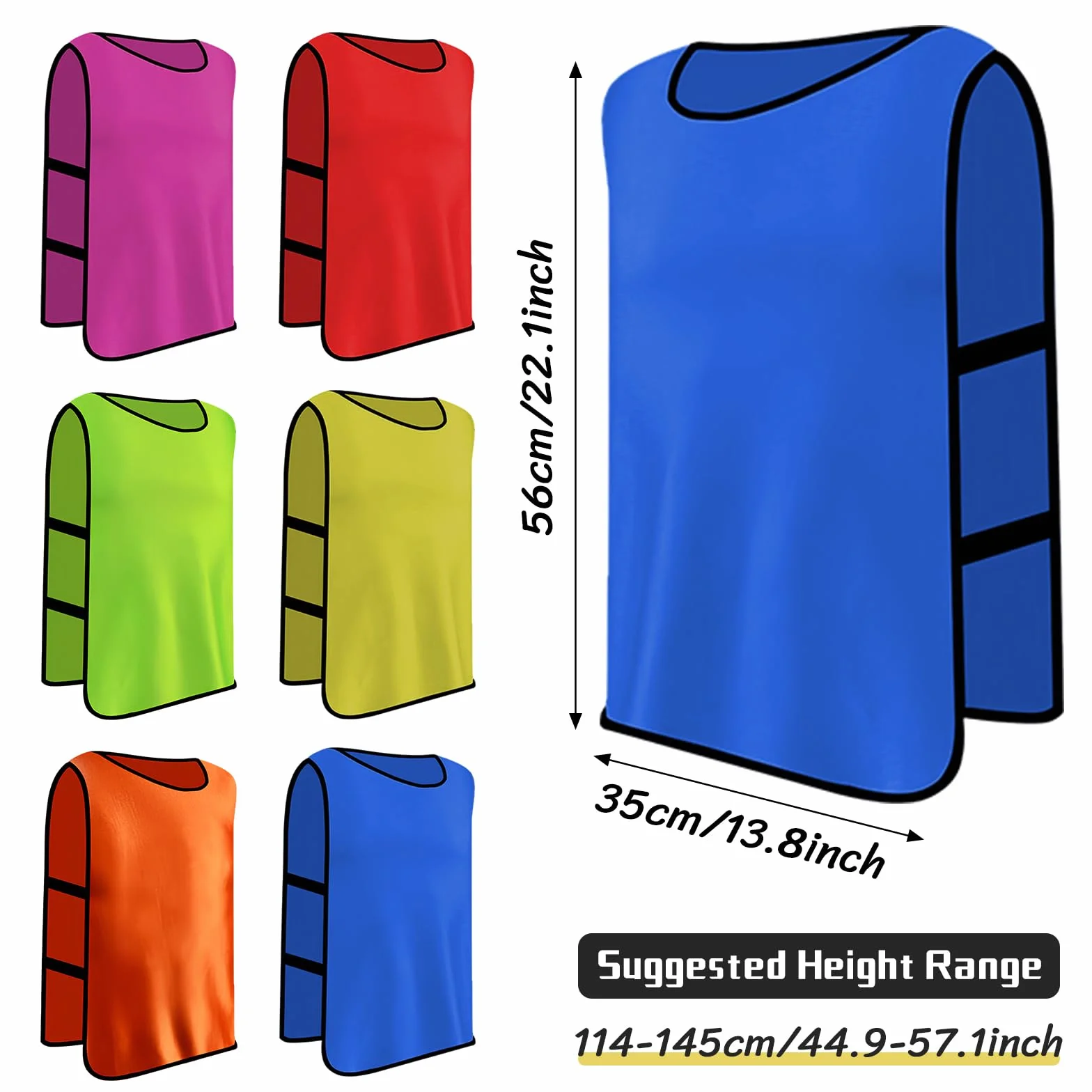 Football Training Bibs for Kids Youth Soccer Netball Rugby Cricket Hockey