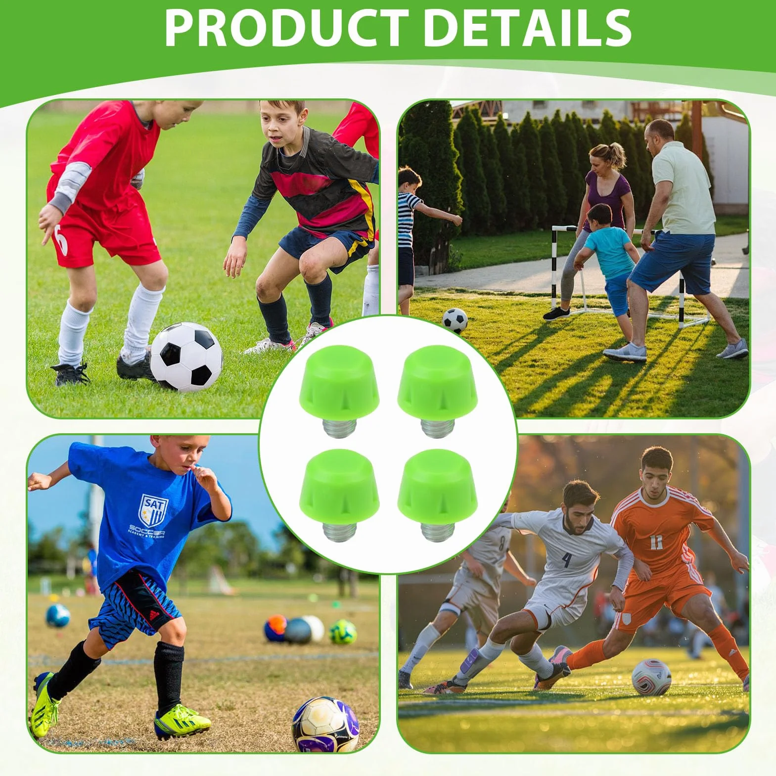 Tacchetti Plastica Calcio M6 8/11mm Verde per Adidas