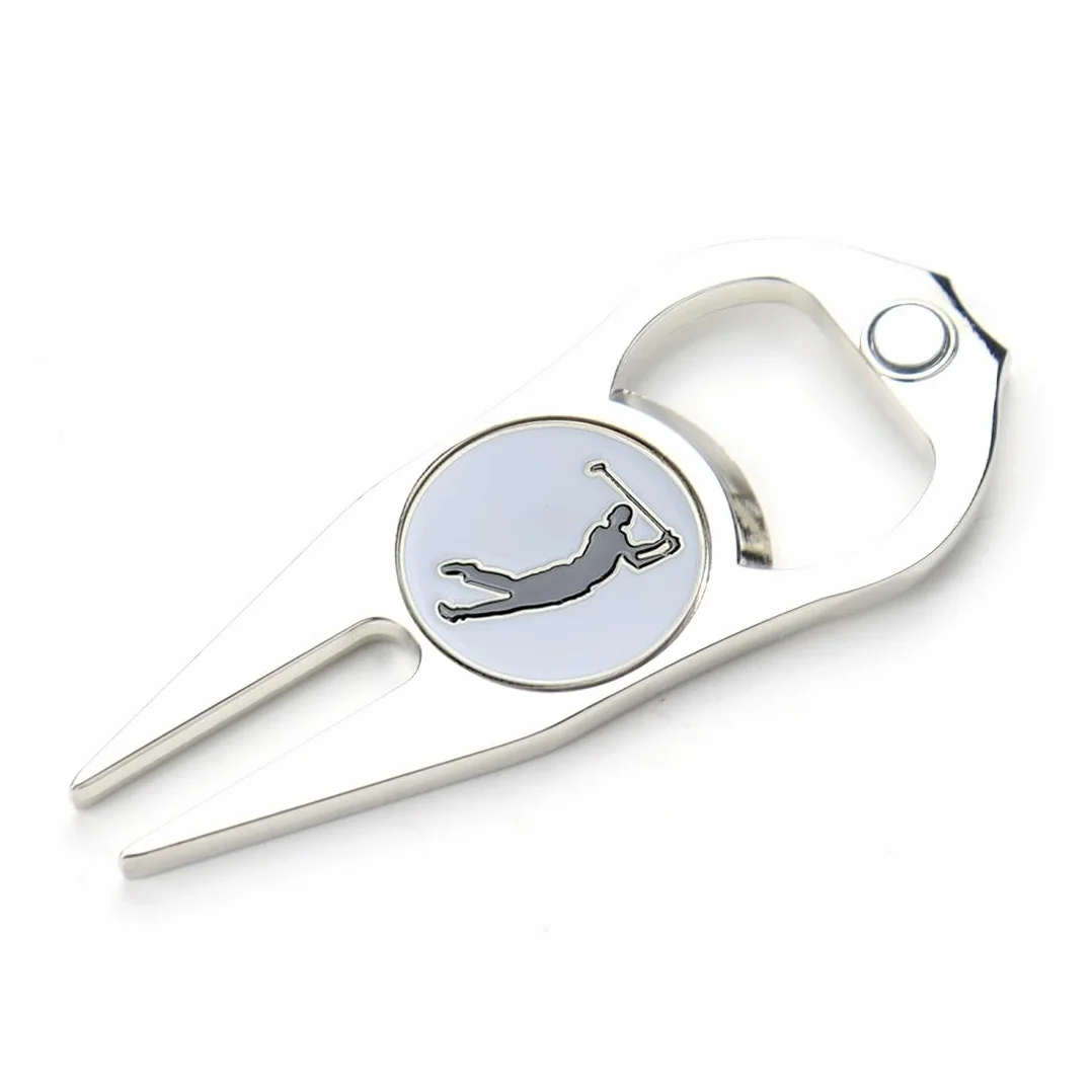 Golf Divot Tool Doppio Rebbi, Forcelle da Golf,Strumento di Riparazione Divot Golf Marcatore Pallina,Divot Golf per La Riparazione dei Pitch,Golf Divot Repair Tool con Indicatore Magnetico Sfera