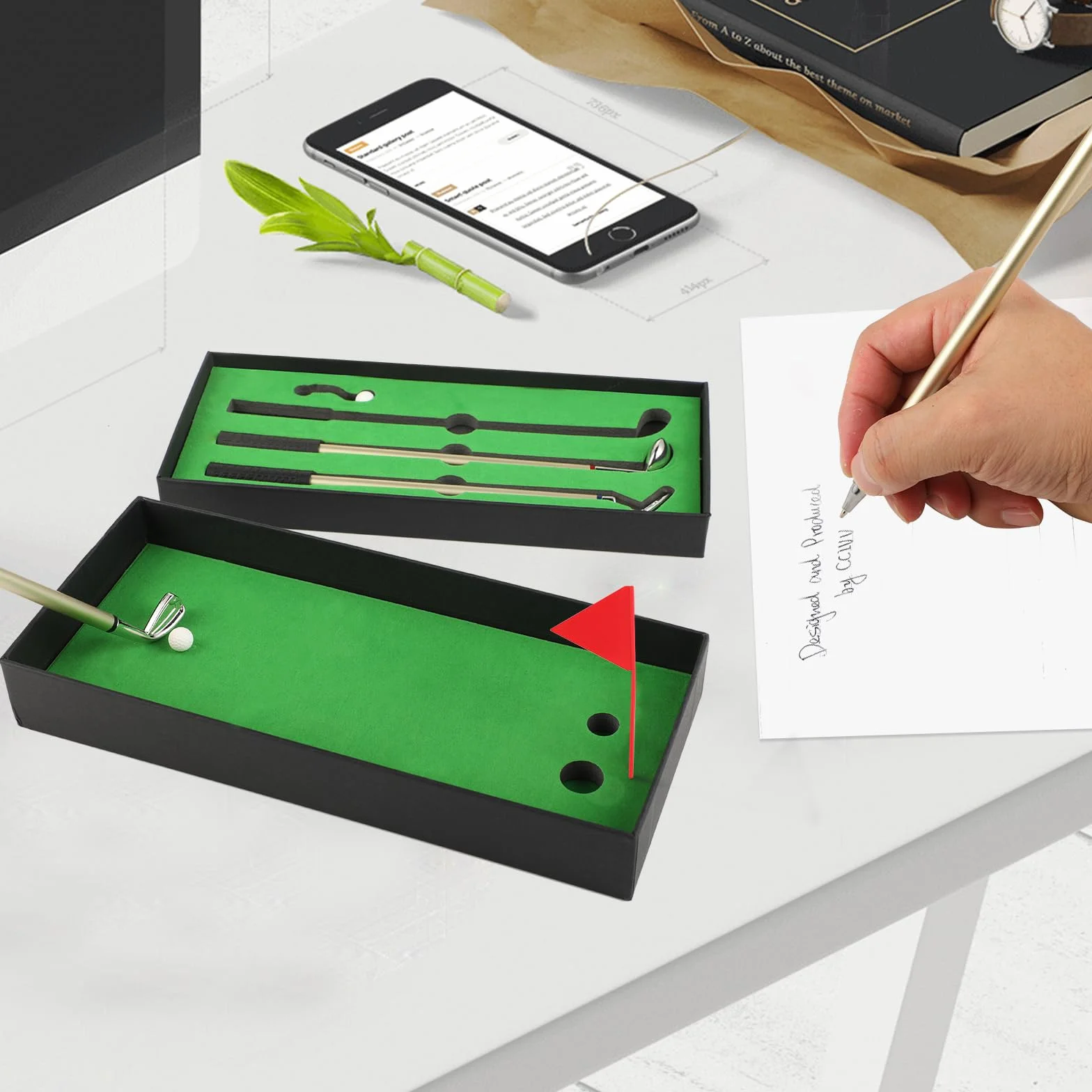 Golf Pen Set, 3 Mazza da Golf Penne Personalizzate, Regali Aziendali, Gadget Anti-Stress