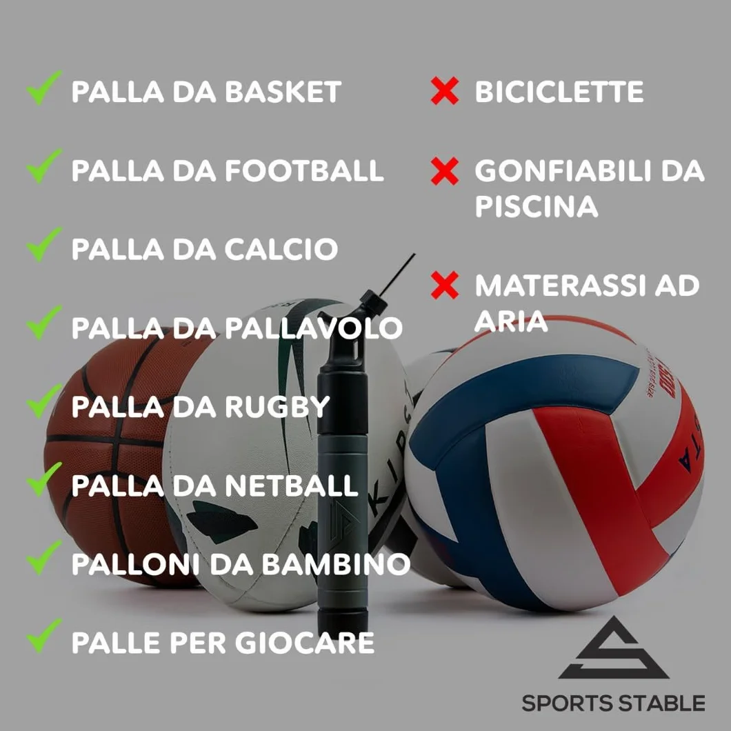 Pompa per Palloni con 5 Aghi Doppia Azione