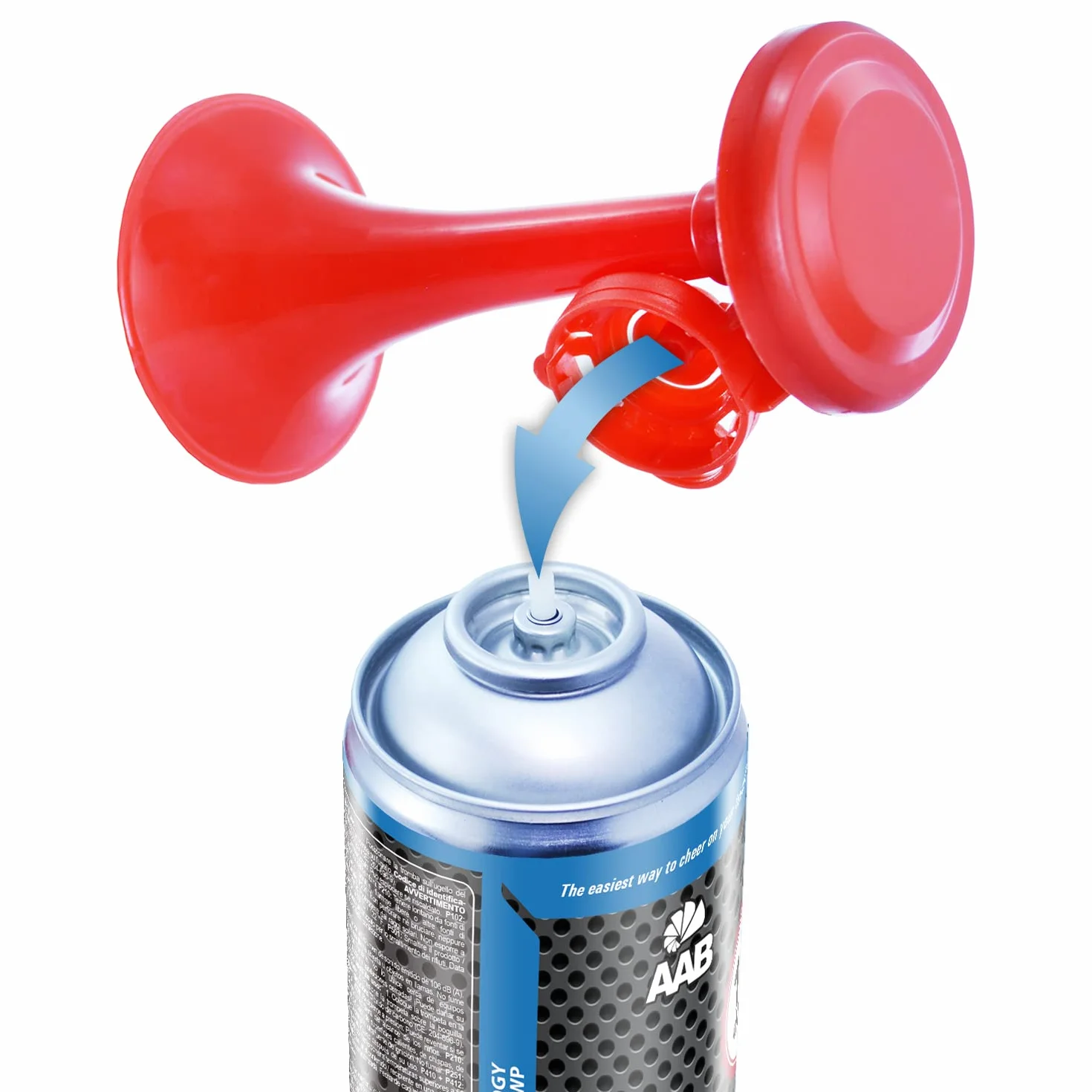 AAB 3X Signal Horn 106 dB(A)-fino a 120 segnali, Trombetta ad Aria Compressa, Trombe da Stadio Molto Rumorosa, Tromba Tifo Ideale per Feste, Trombetta Stadio, fanfara per EM 2024, campionato europeo
