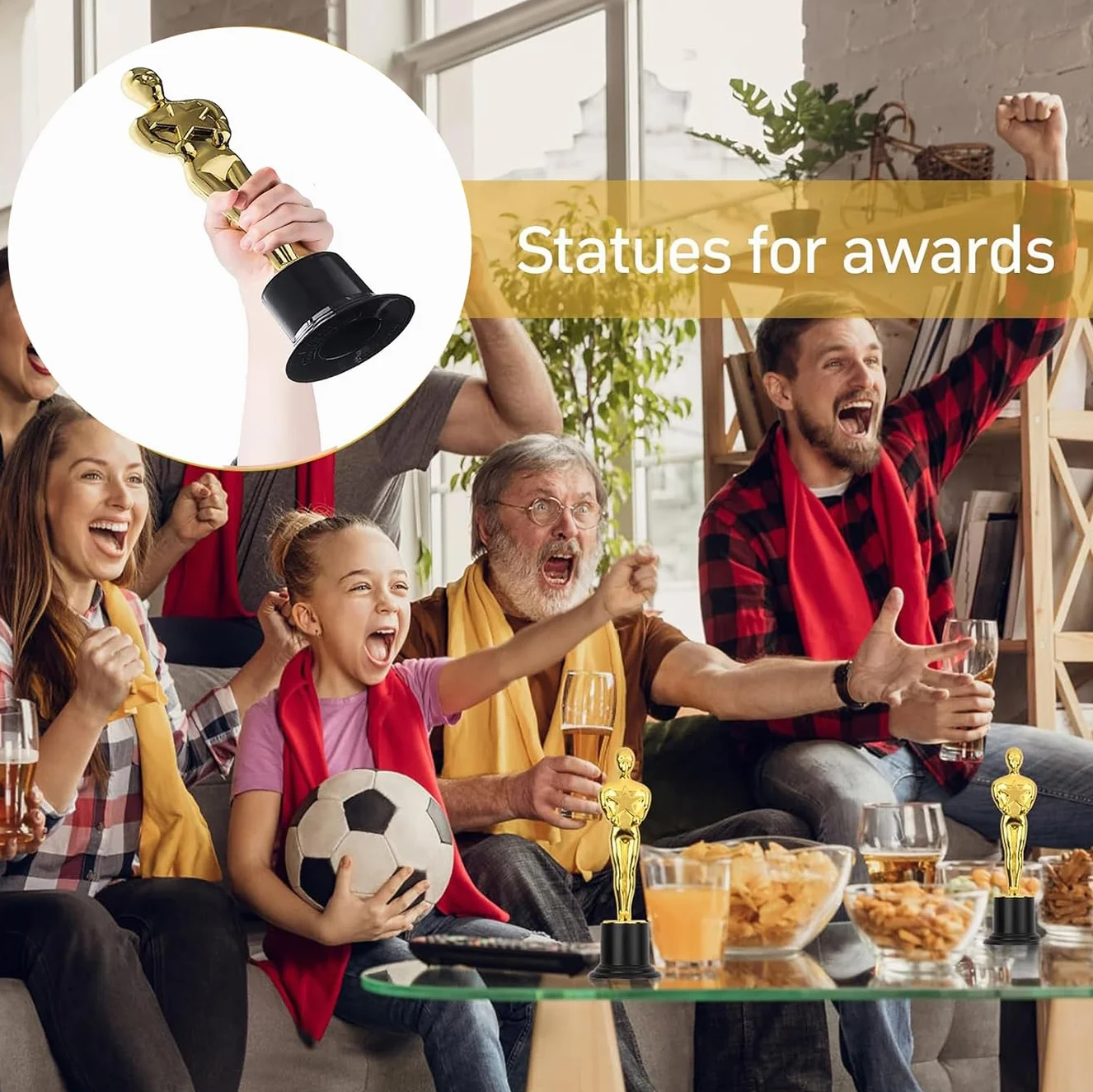 Trofei Calcio per Bambini 4 PCS Coppa Plastica Placcata Oro Premiazione Sportiva