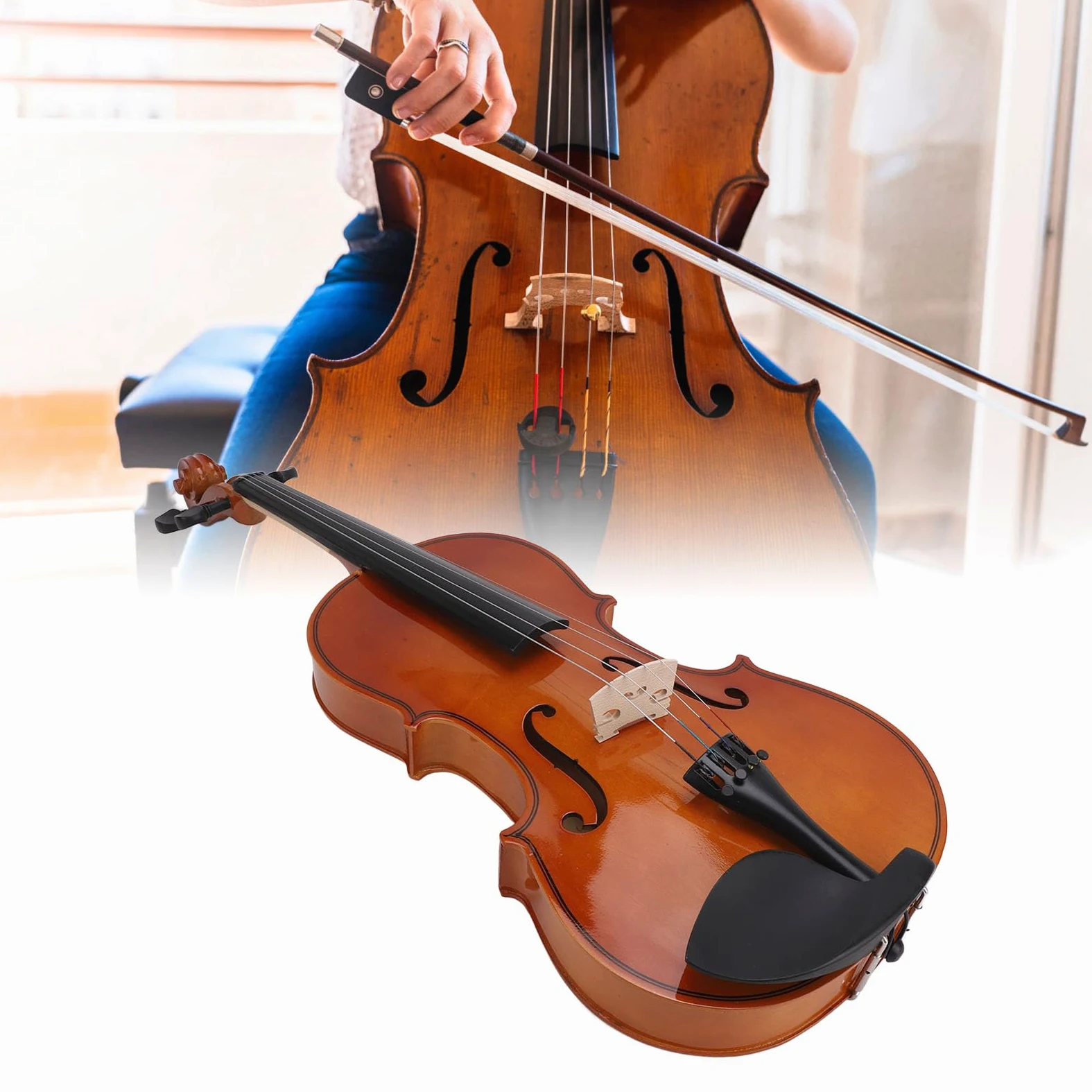 Viola, legno di abete rosso lucidato a mano per principianti viola, suono pulito di piccole dimensioni conveniente per la pratica quotidiana, le prestazioni e la registrazione