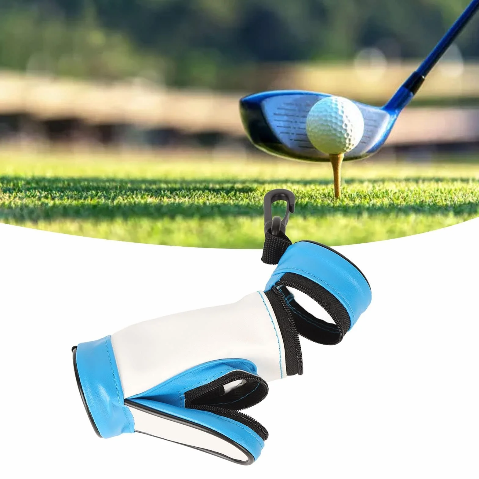 Borsa da Golf Porta-tee Porta-palline Clip da Cintura Accessori Regali (Blu)