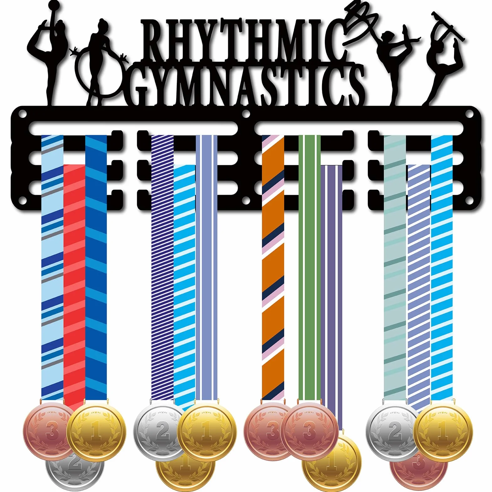 CREATCABIN Porta Medaglie per Ginnastica Ritmica Espositore in Metallo Premi 29x13cm