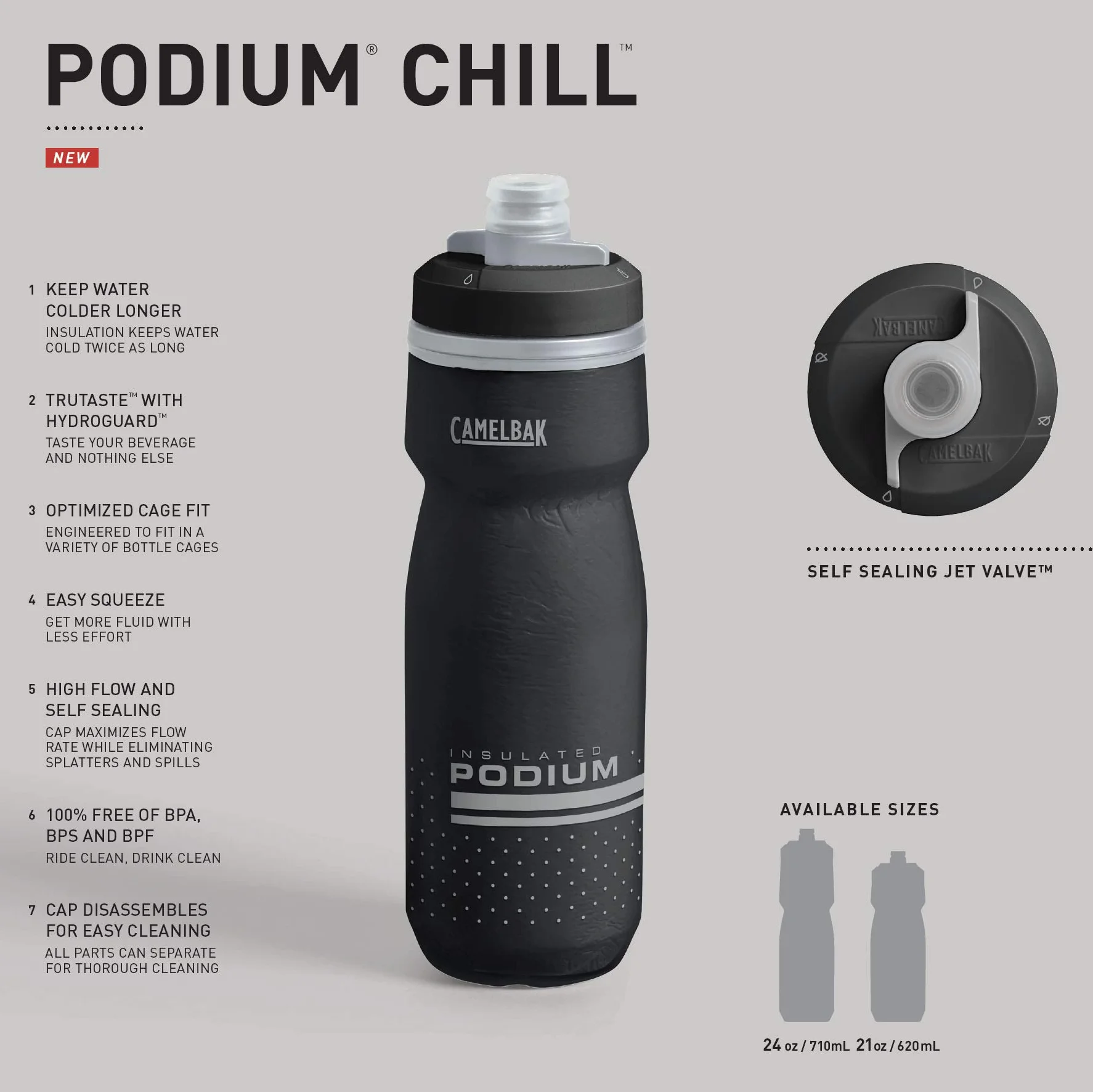 Camelbak Podium Chill Borraccia sportiva da spremere per corsa in bicicletta
