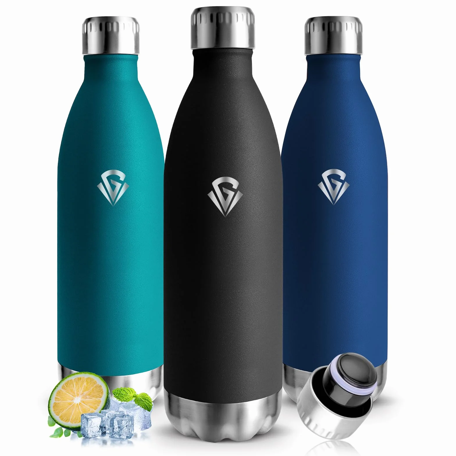 Borraccia Termica 1 litro Acciaio Inox Isolamento Sottovuoto Senza BPA a Prova di Perdite per Palestra Gym Fitness