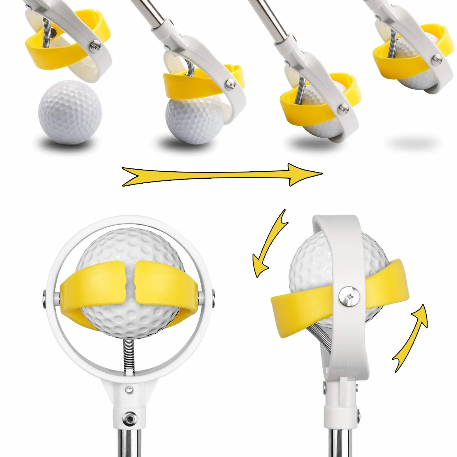 Retriever per Palline da Golf Telescopico Inossidabile 1,82 m 2,74 m