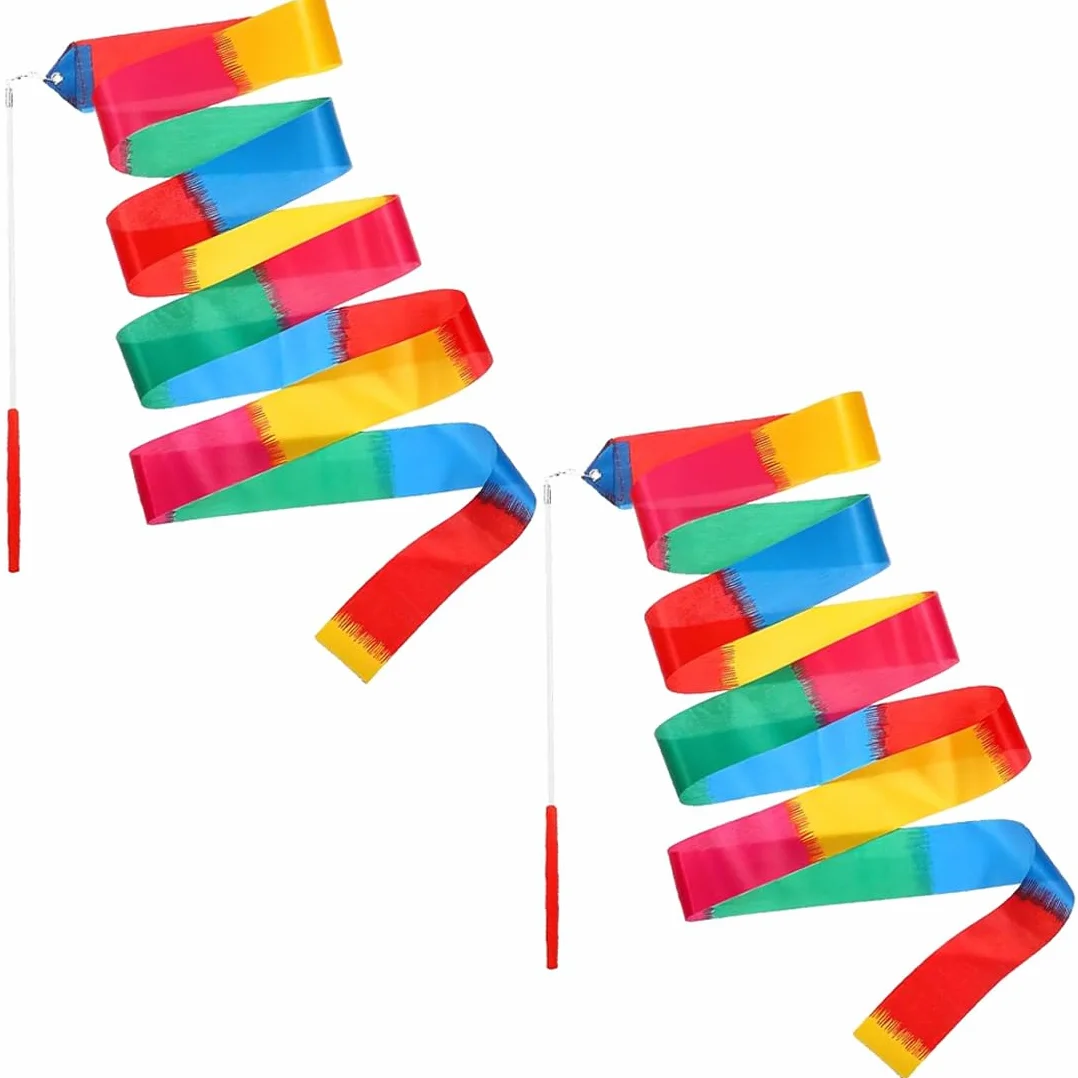 Nastro Ginnastica Ritmica Bambina 2 PCS con Bacchetta per Danza Ritmica
