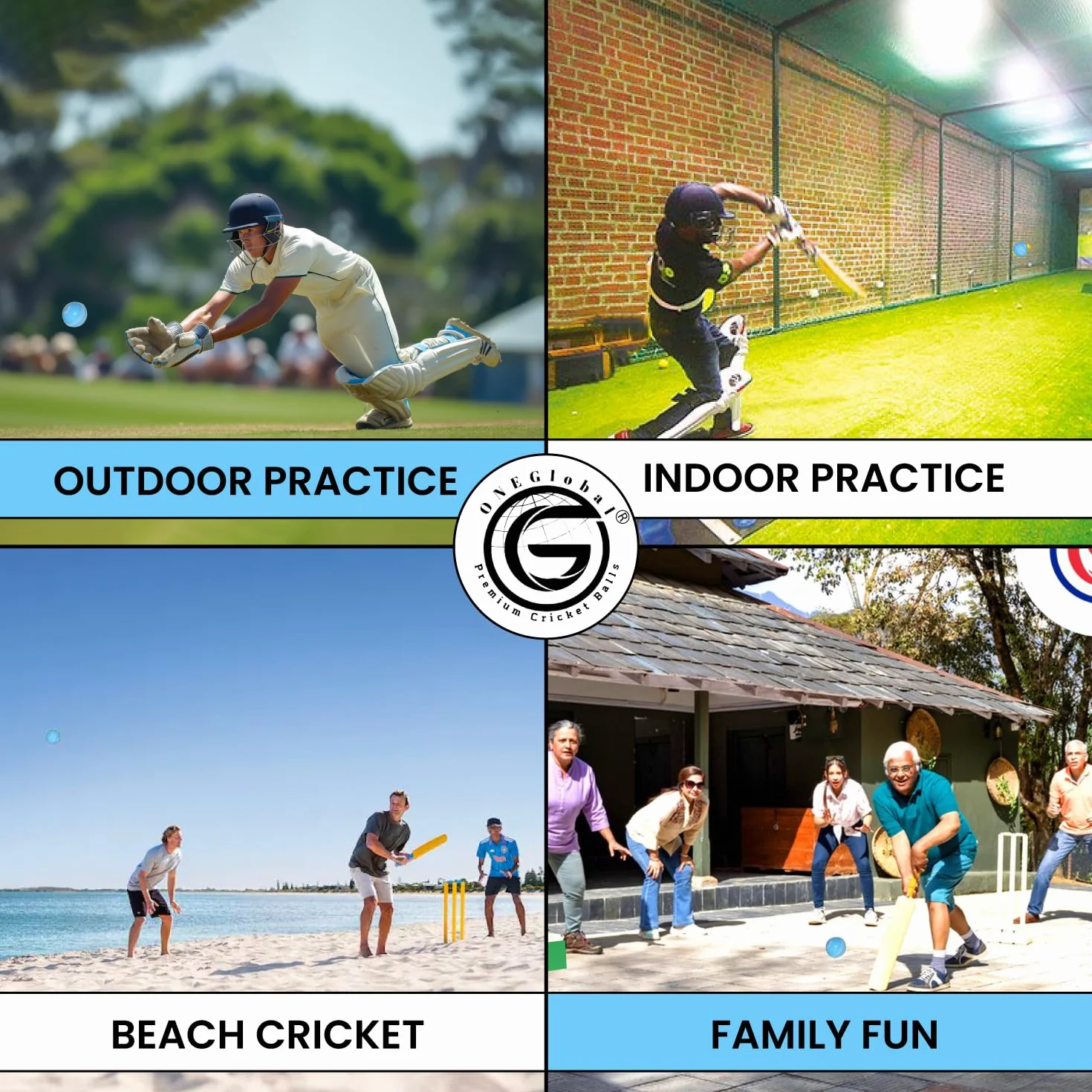 Palla da Cricket in Gomma Morbida per Interni ed Esterni con Cuciture Reali, 5 Colori