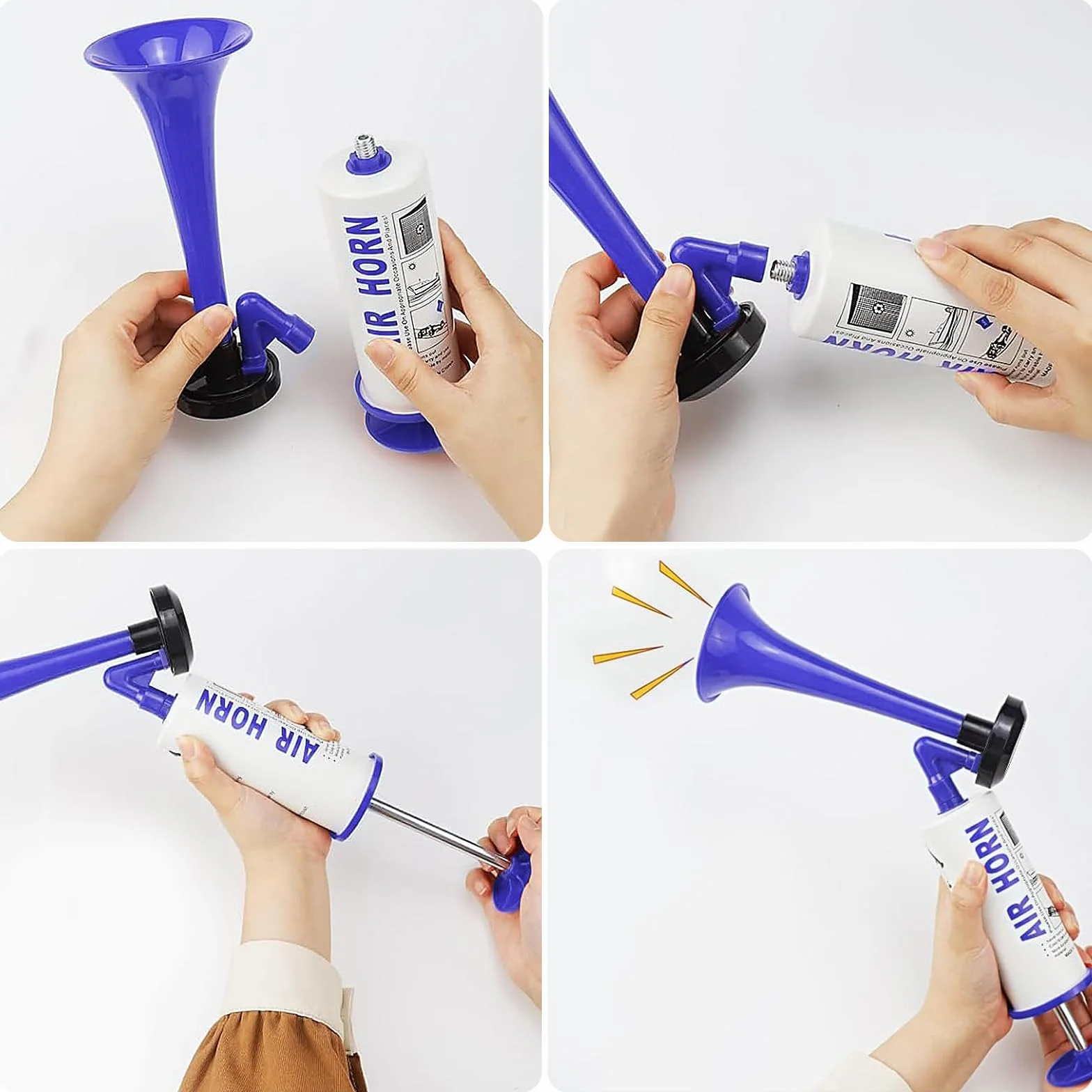 AirHorn, 2 pezzi Air Horn, Fanfare Horn, Metal Fanfare Compressed Air Horn trotle forte, tromba ad aria compressa, tromba ad aria compressa, tromba ad aria compressa, tromba per tiro