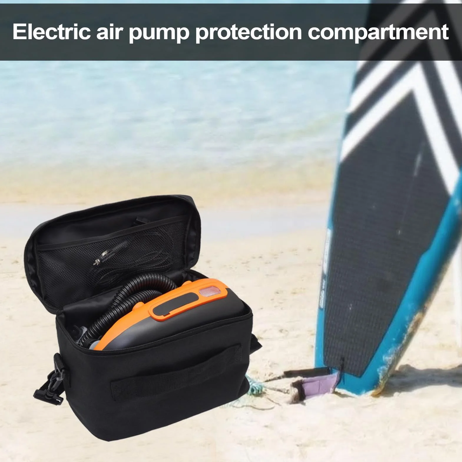 Borsa per pompa elettrica a tracolla, sacca per pompa a paddle, borsa di trasporto regolabile portatile