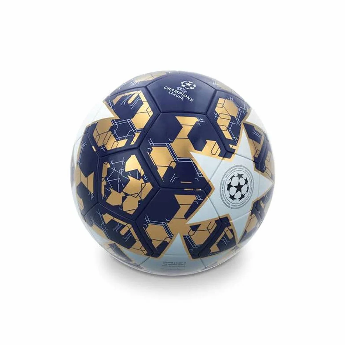 Pallone da Calcio Cucito Champions League Ufficiale Misura 5 Oro Blu Mondo Toys