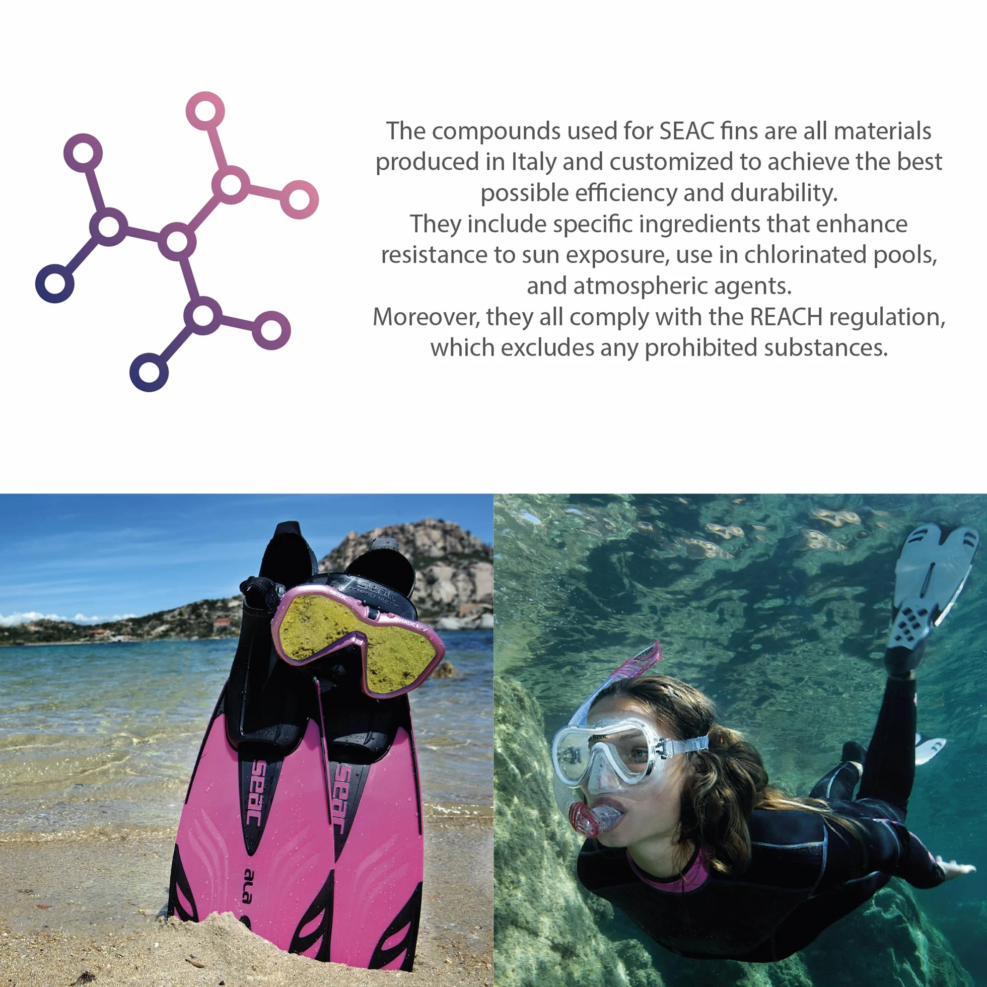 Seac Pinne da Snorkeling a Scarpetta Chiusa 28-47 Adulti Bambini