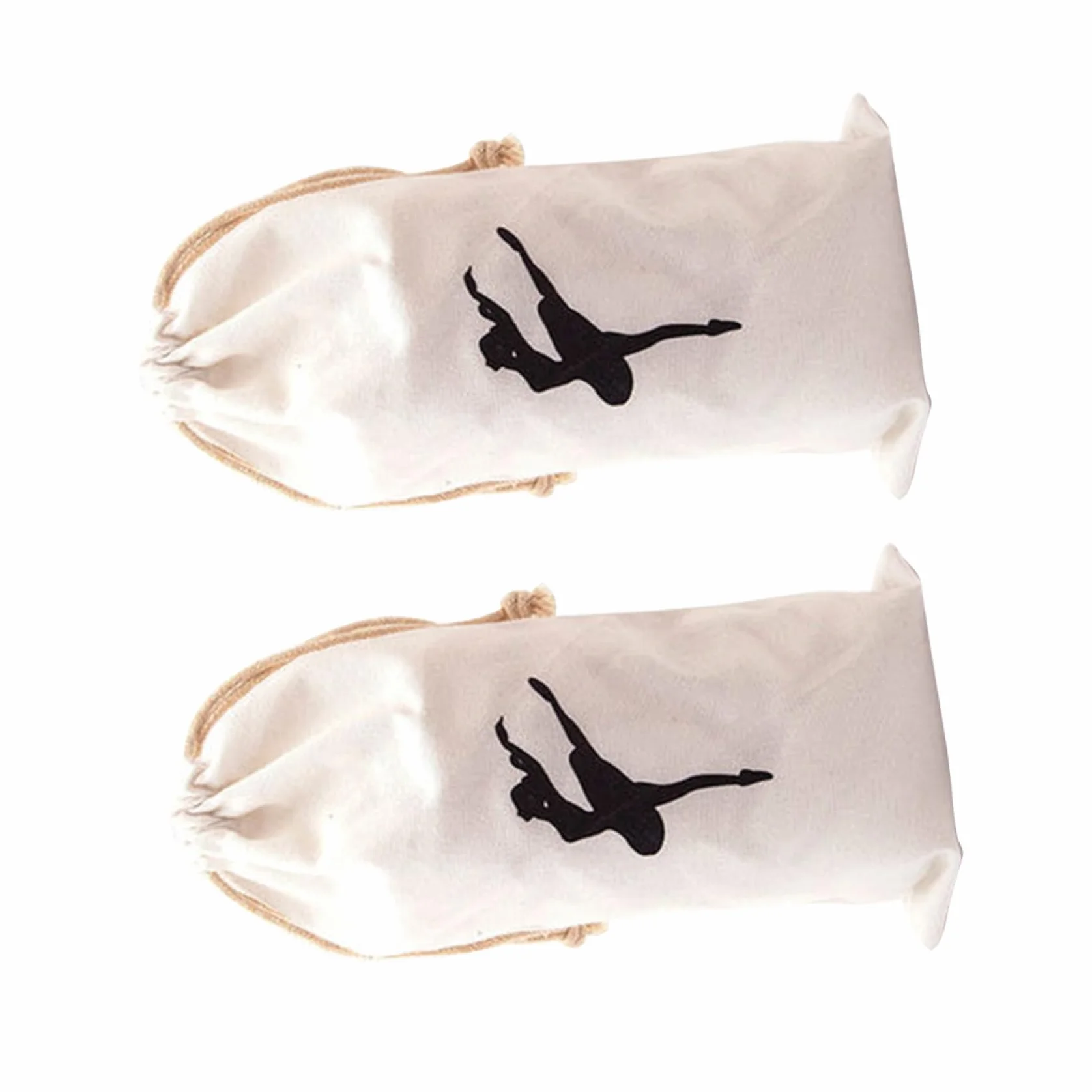 Borsa Porta Scarpe da Punta in Tela Bianca con Coulisse per Danza Classica e Balletto Sacchetto per Scarpette 10.6x5.1 Pollici