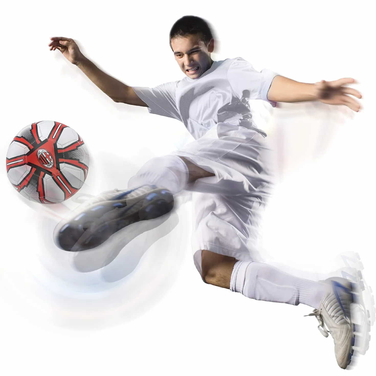 Pallone da Calcio Cucito A.C. MILAN Ufficiale Misura 5 Rosso Nero 300g