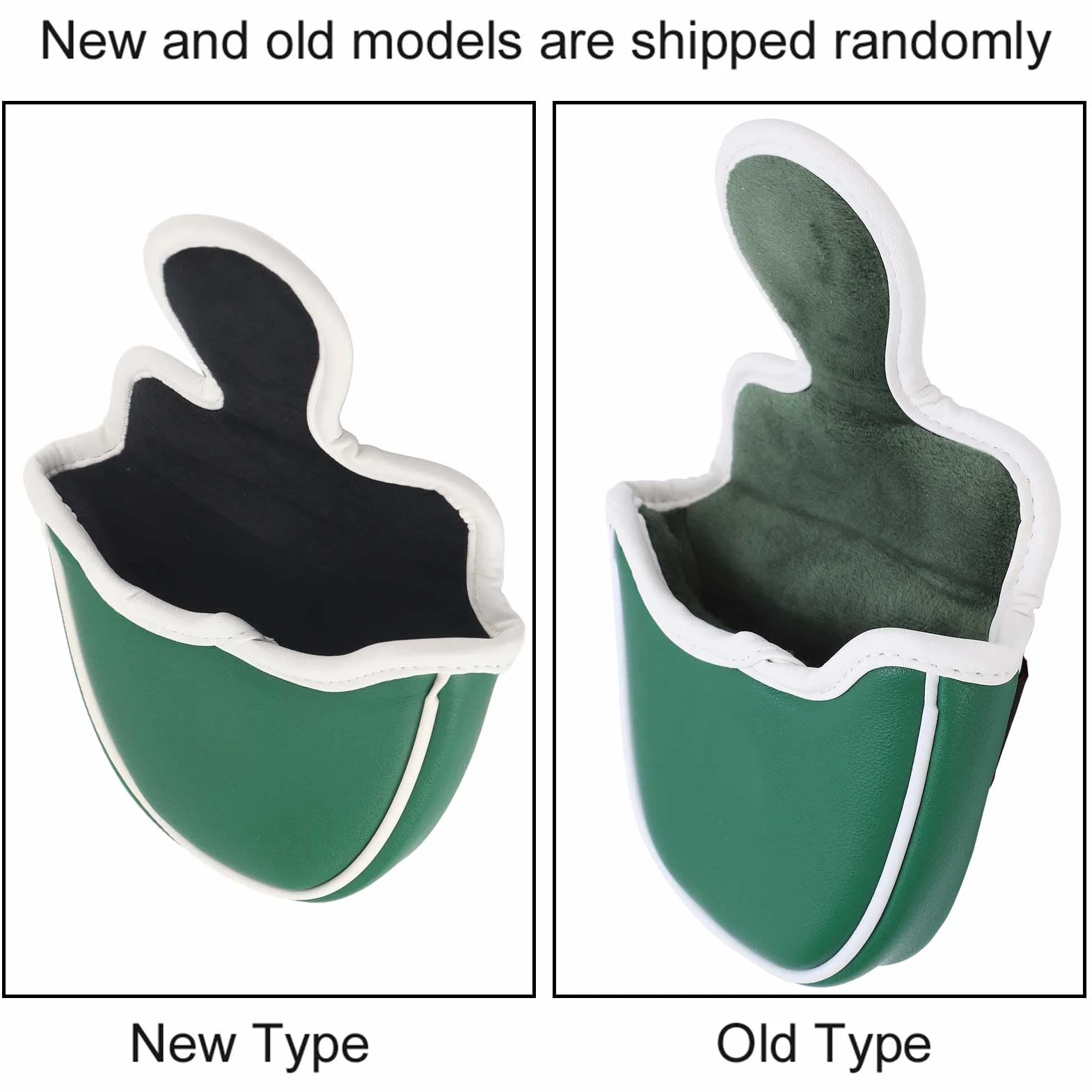 Copriputter da golf putter cover Copriputter a Semicerchio Copricapo per Putter per Mazzuolo Copriprotezione per Stecca Ricamato Verde Copricapo per Putter Copri teste per mazza da golf