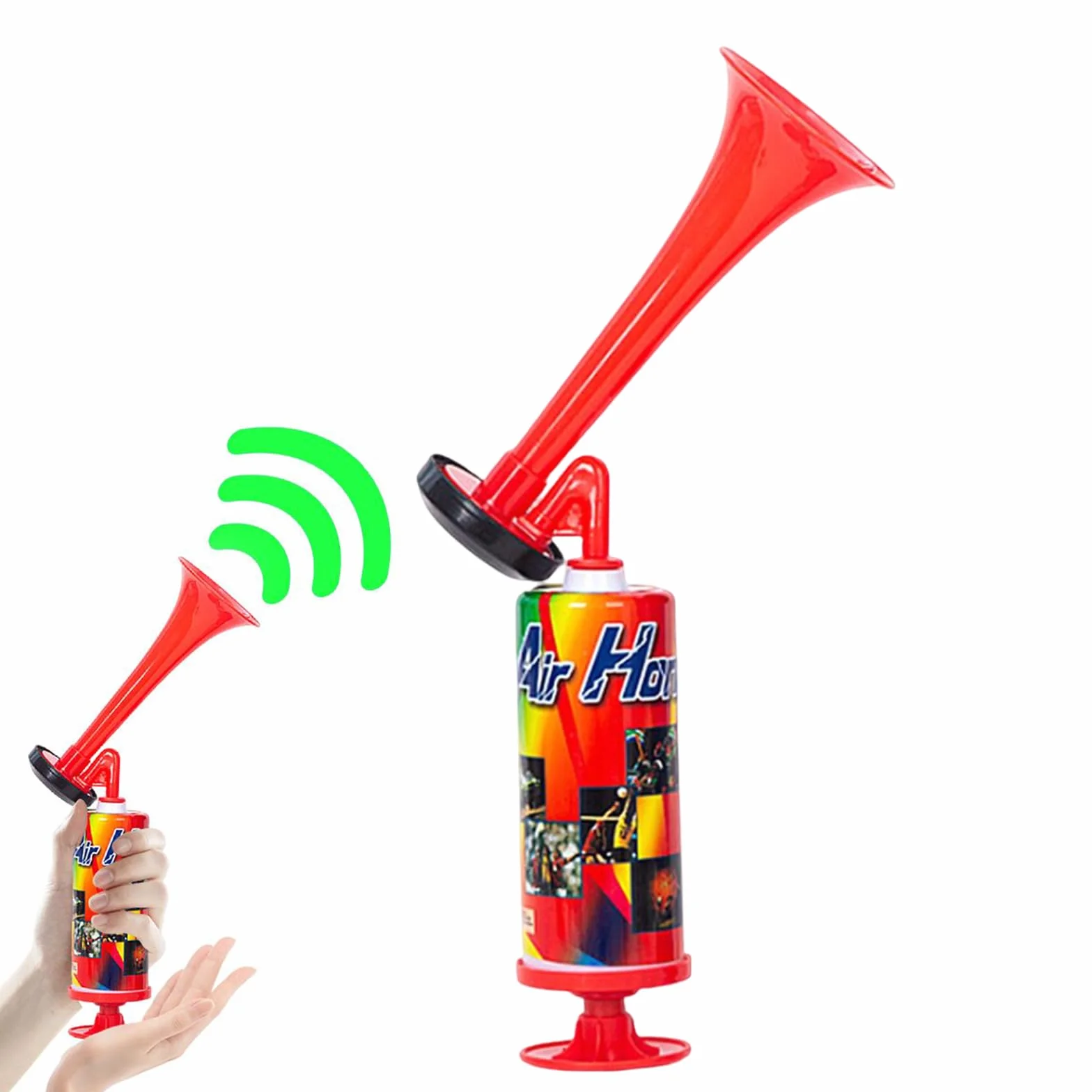 Cerioll Tromba da Stadio, Trombetta da Stadio Manuale, Air Horn per Partite di Calcio, Air Horns Signalhorn, per Partite di Calcio, Eventi Sportivi, Celebrazioni, Rosso