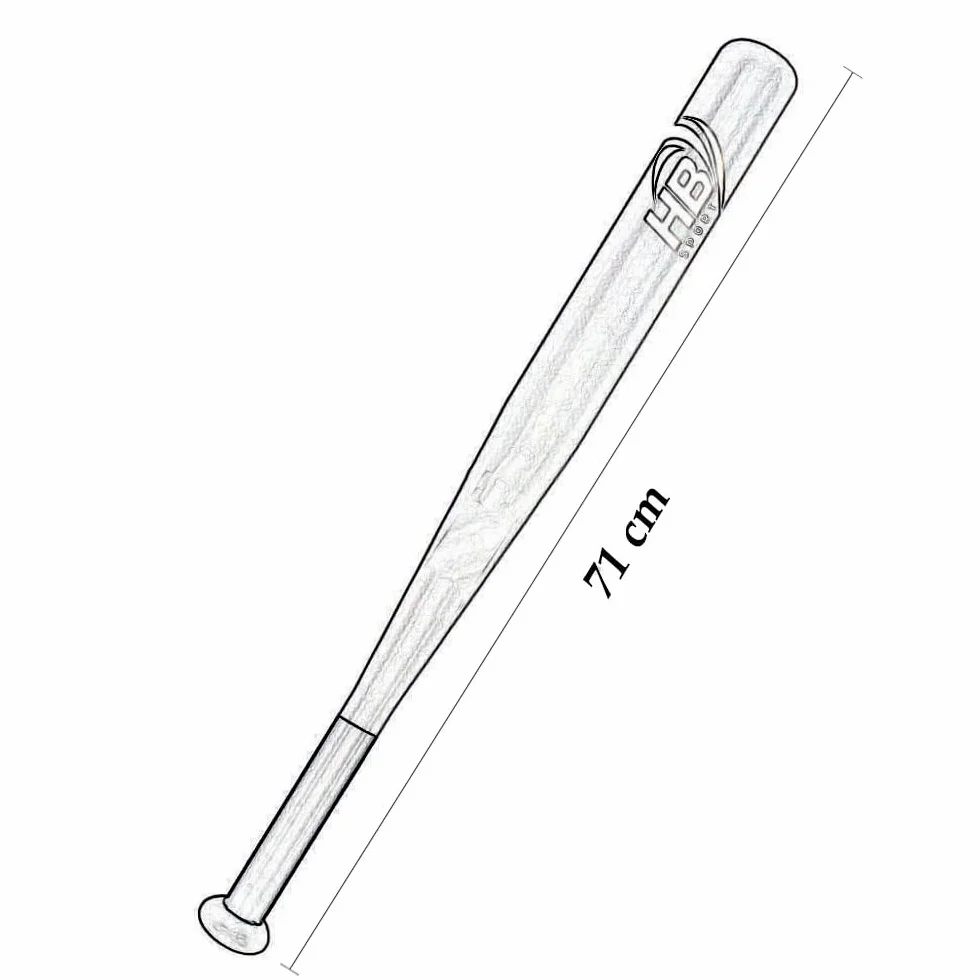 Mazza da Baseball in Metallo 71 cm 1Kg Impugnatura Antiscivolo Silver