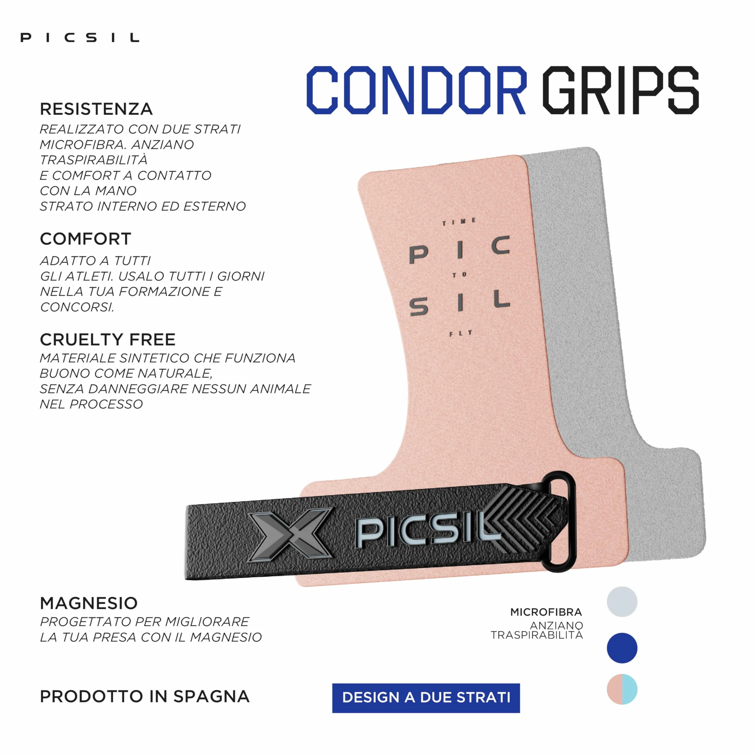 PICSIL Paracalli Condor Grips Professionali Protezione Mani Magnesite Cross Training Calisthenics Fitness Ginnastica