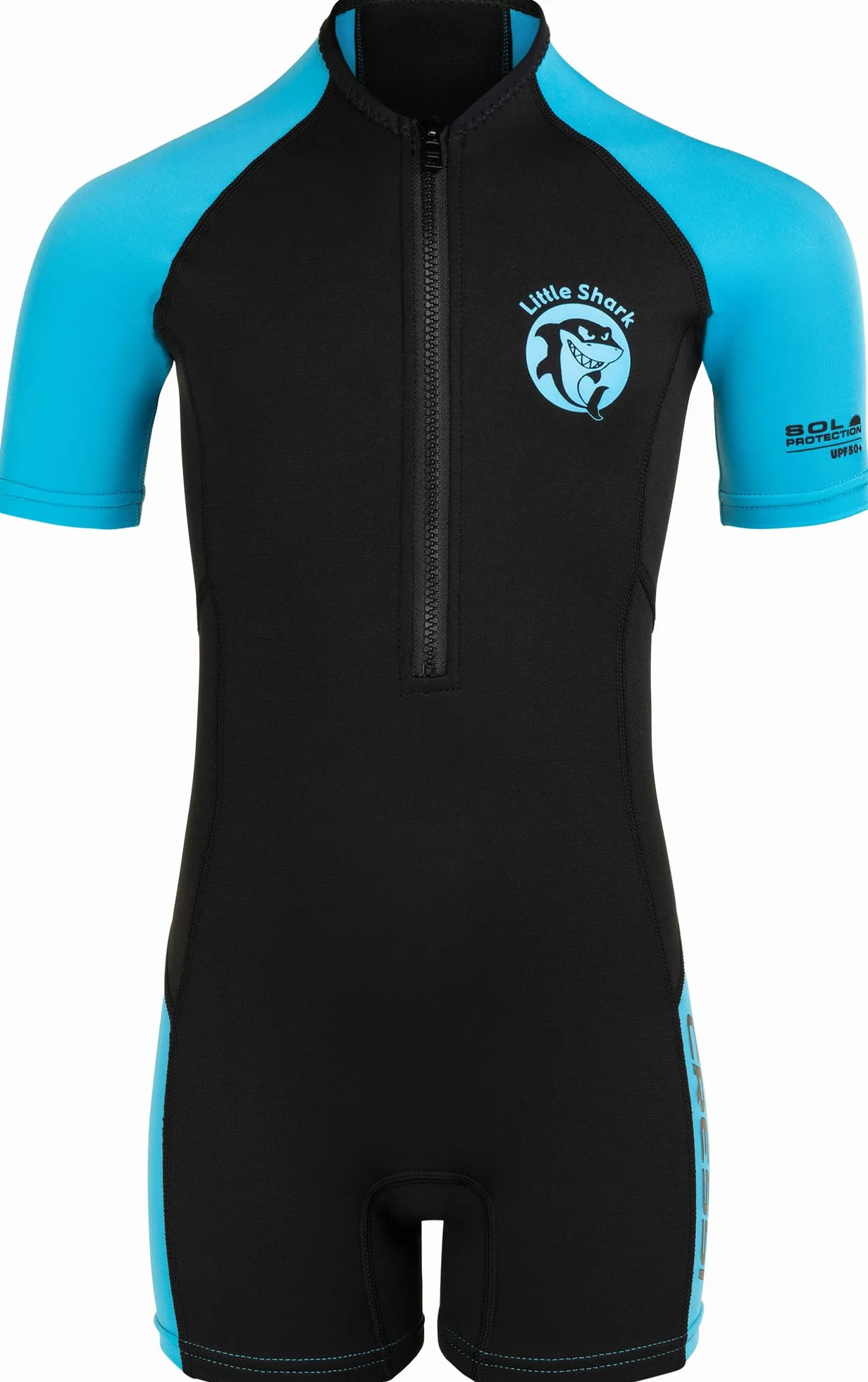 Cressi dal 1946 - Little Shark Muta Shorty 2 mm per Bambini Unisex a Maniche Corte con Protezione Termica e UV per Nuoto Snorkeling e Sport Acquatici con Zip Frontale