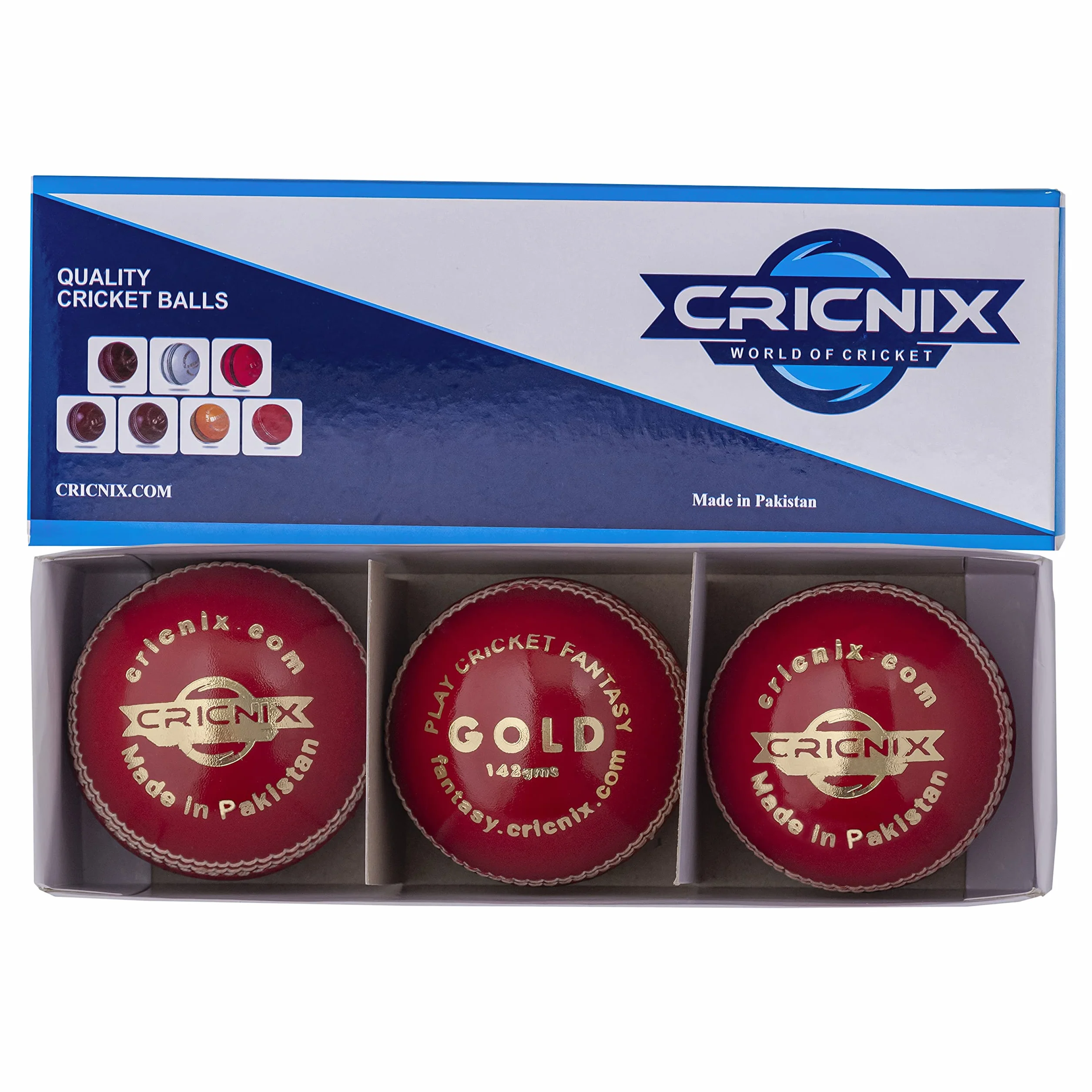 Cricket Ball Gold Red Leather 142g Practice Training