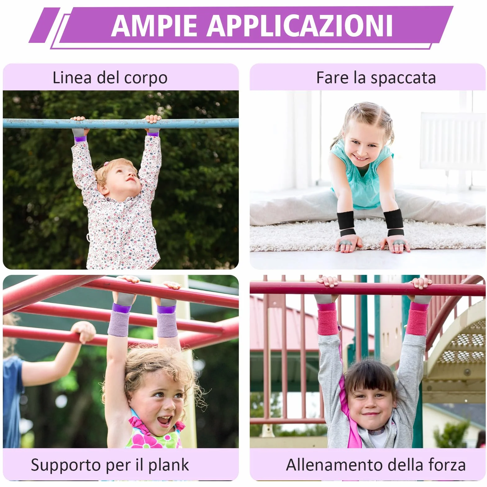 Scettar Set di Polsini da Ginnastica, 2 Paia Manopole Paracalli per Ginnastica Artistica, Falcon Grip Pad per Cross Training