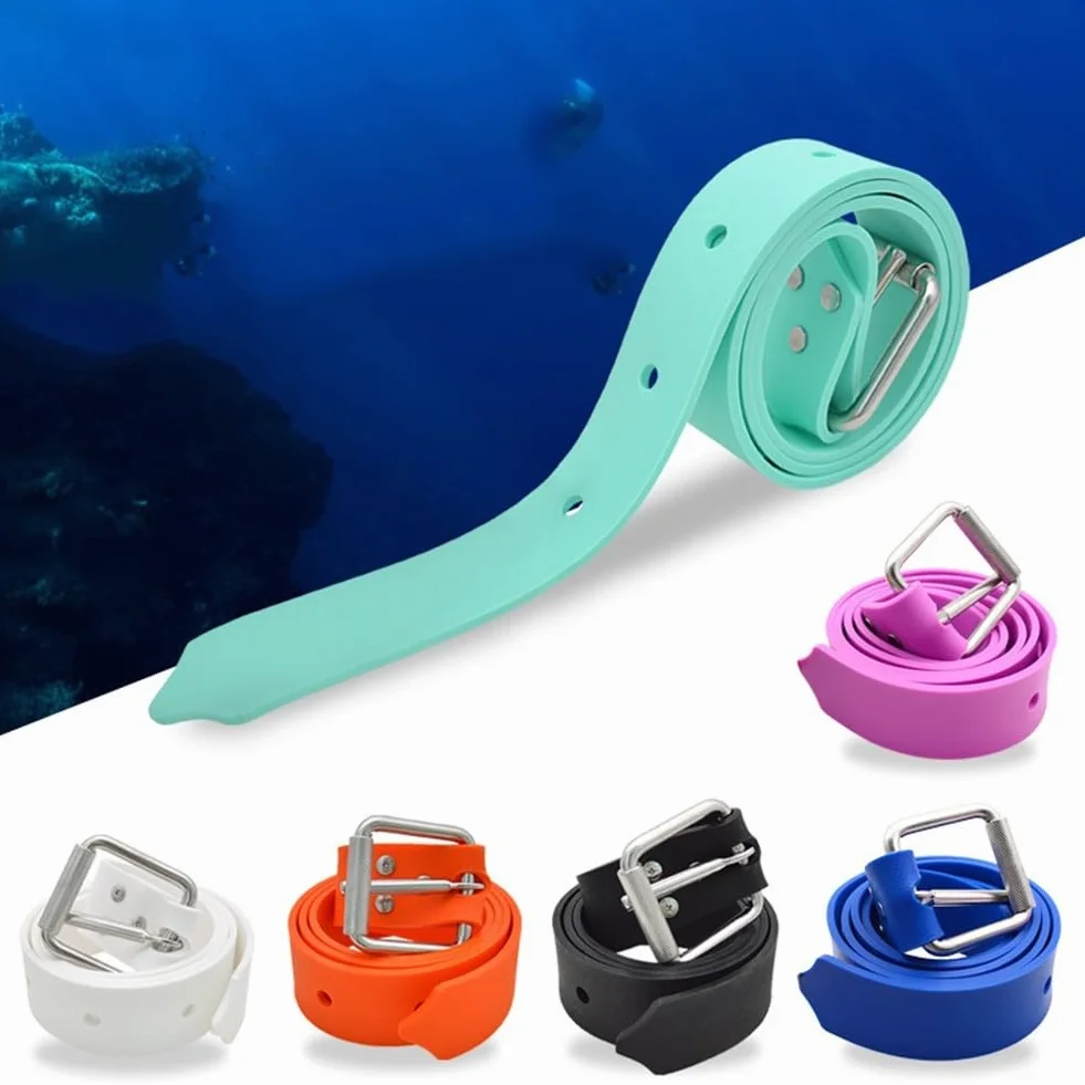Cintura in silicone per apnea e pesca subacquea con sistema di fissaggio in acciaio inox a sgancio rapido